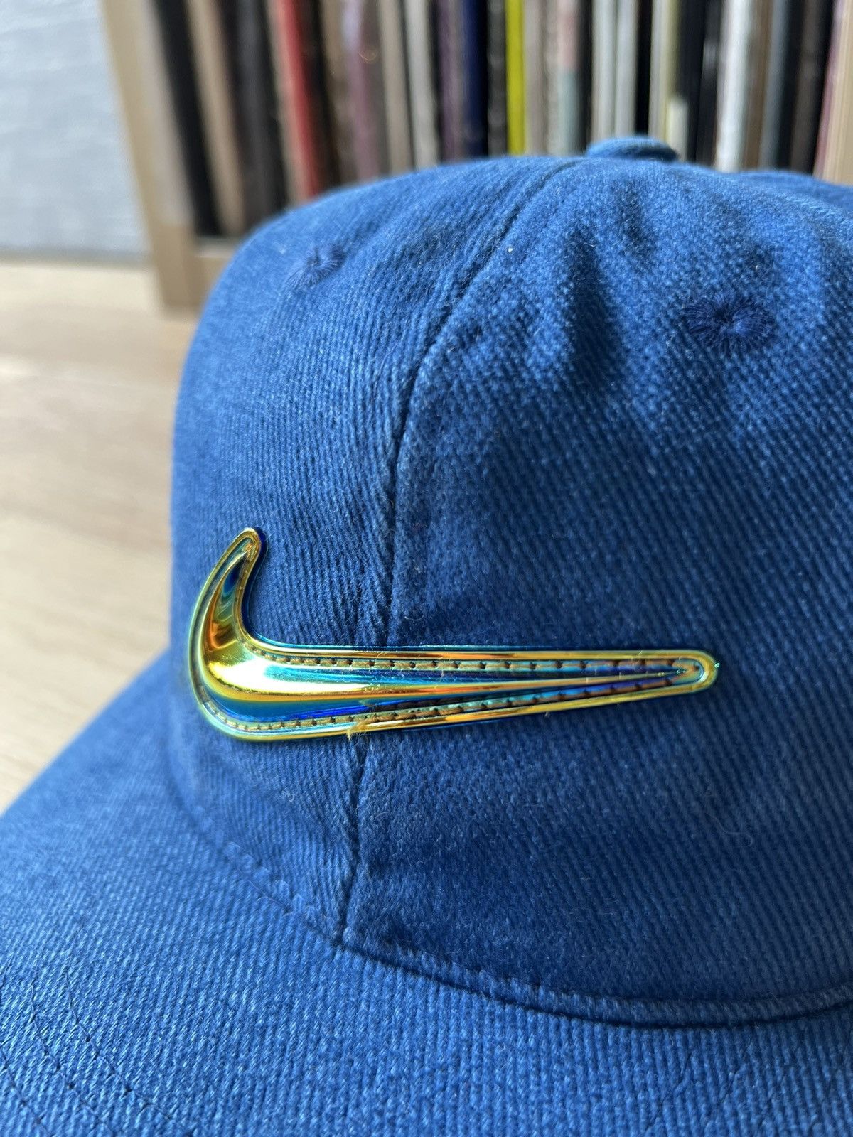 Nike × Vintage Vintage 90s Nike Hologram Swoosh Hat Fits Small Rare 1998 Size ONE SIZE - 3 Thumbnail