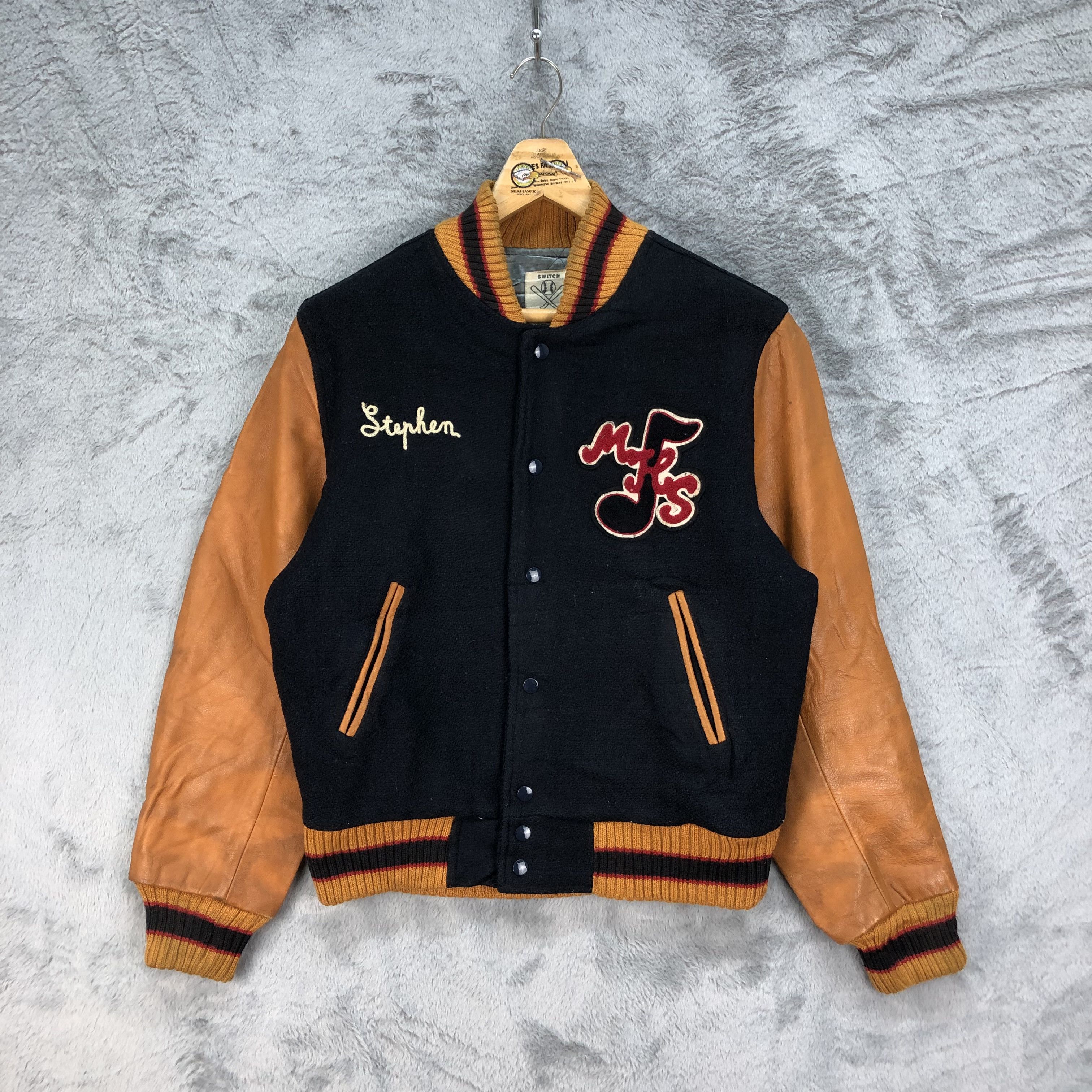 Other BULLDOGS BIG LOGO WOOL LEATHER VARSITY JACKET #4784-169 Size US M / EU 48-50 / 2 - 5 Thumbnail