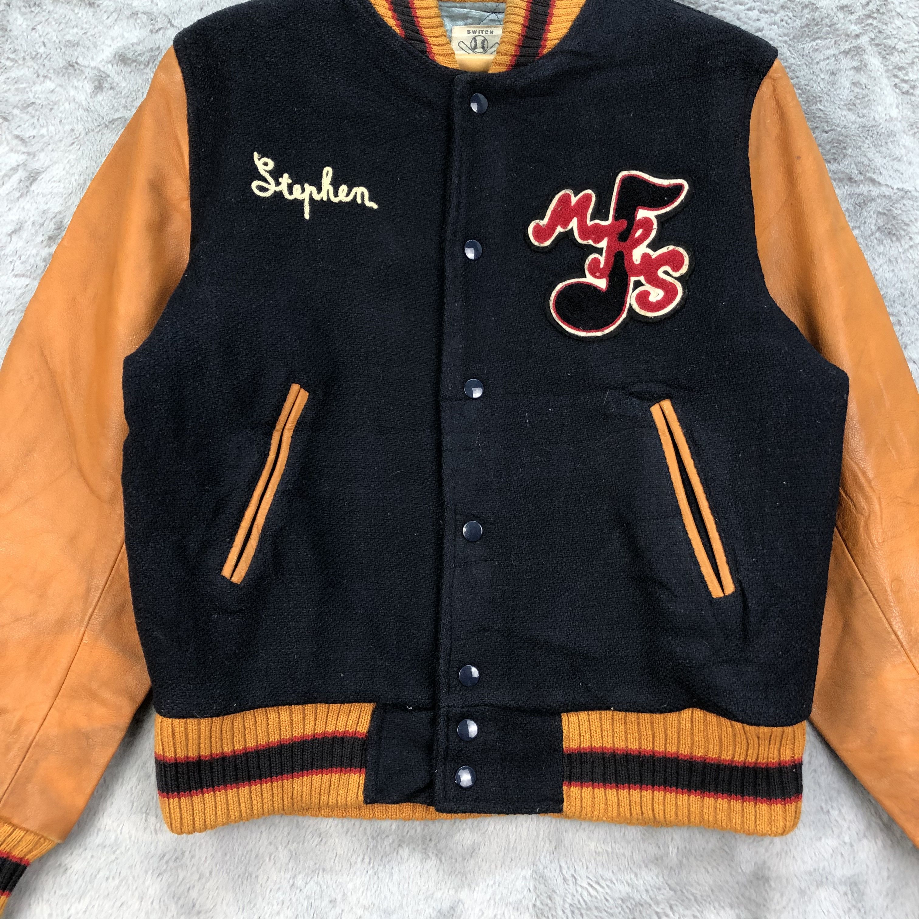 Other BULLDOGS BIG LOGO WOOL LEATHER VARSITY JACKET #4784-169 Size US M / EU 48-50 / 2 - 8 Thumbnail
