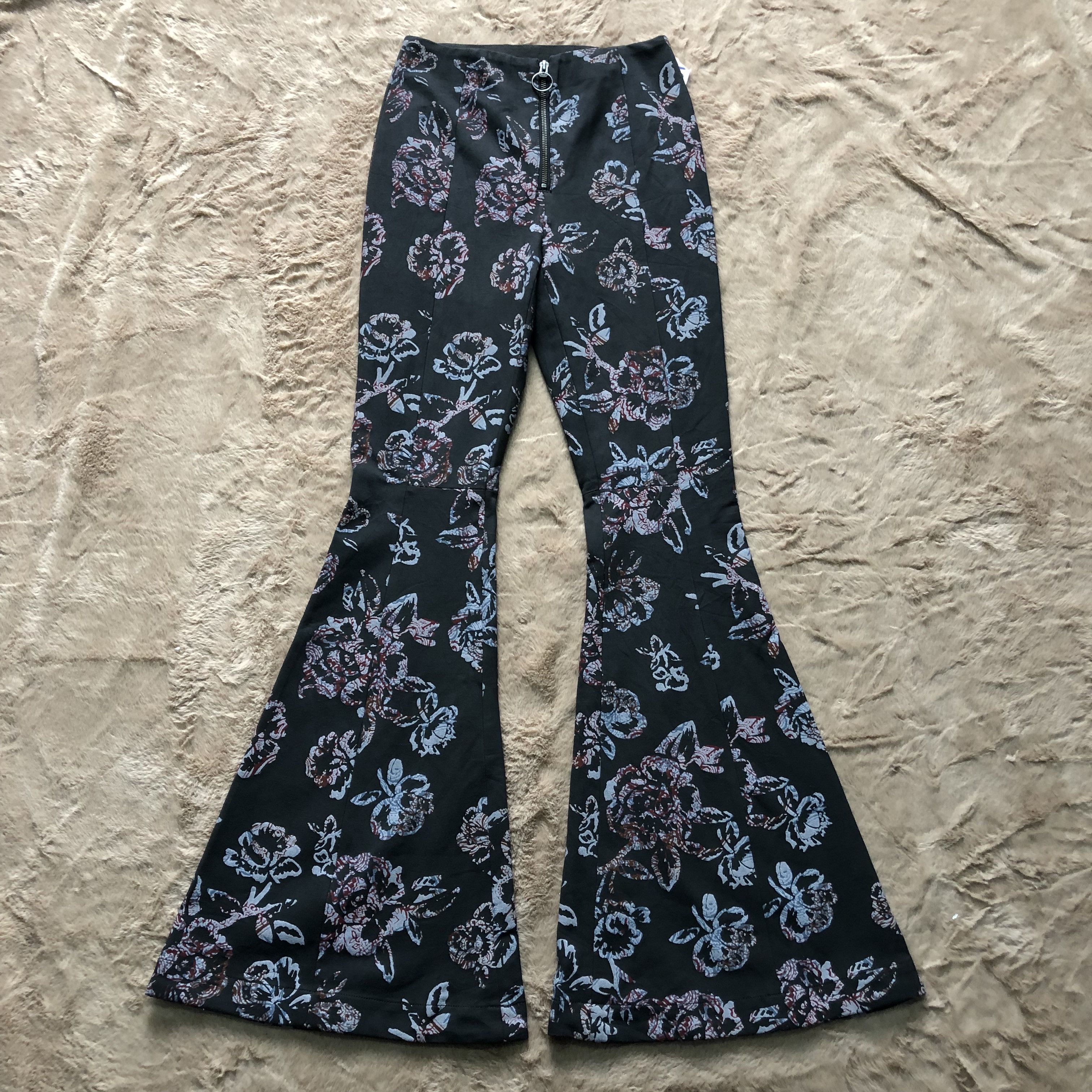 Japanese Brand Super Flare🔥 Ross Florals Print Stretchable Pants #4220-146 Size 24" / US 00 / IT 34 - 5 Thumbnail