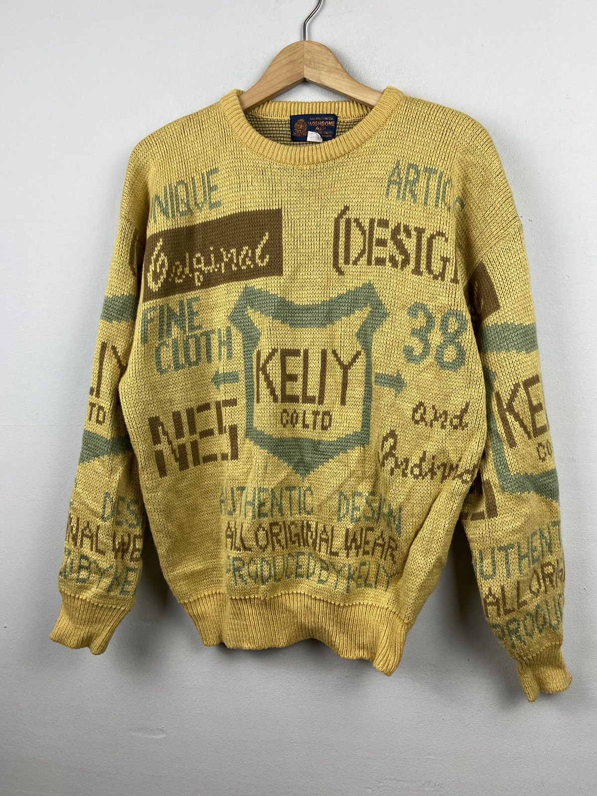 Japanese Brand × Other Rare Design🚀Wishbone Ash Aztec Abstrac Art Design Knitwear Size US L / EU 52-54 / 3 - 6 Thumbnail