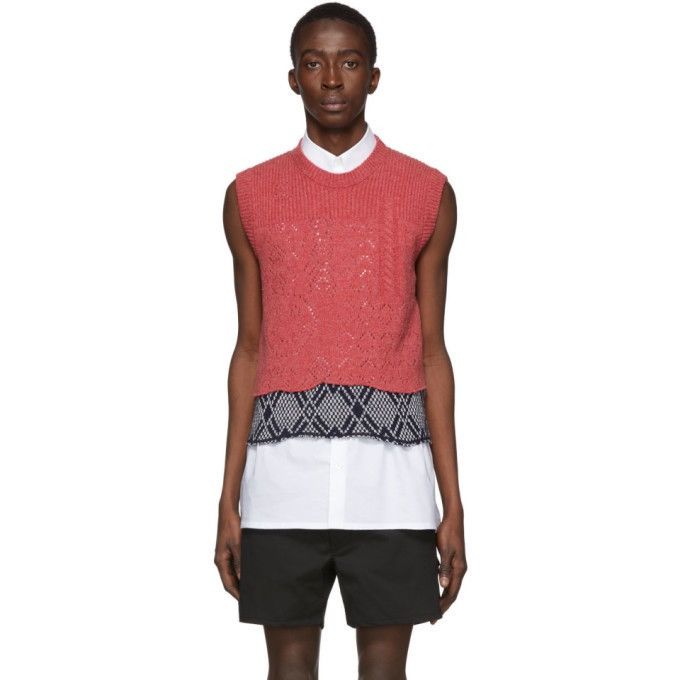 Raf Simons × Raf by Raf Simons Raf Simons Stoned America Pink Graphic Merino Wool Vest Size US L / EU 52-54 / 3 - 1 Thumbnail