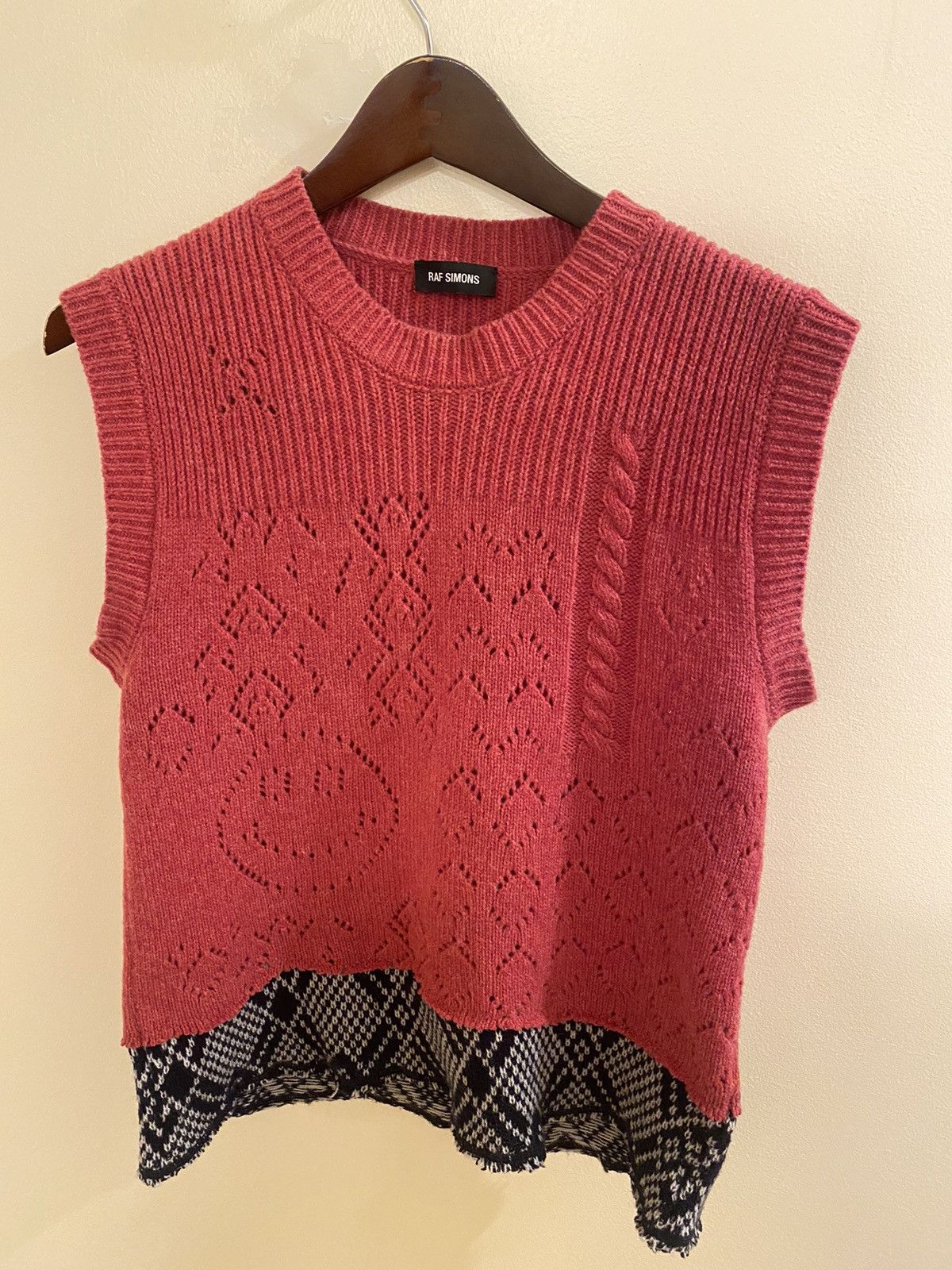 Raf Simons × Raf by Raf Simons Raf Simons Stoned America Pink Graphic Merino Wool Vest Size US L / EU 52-54 / 3 - 2 Thumbnail