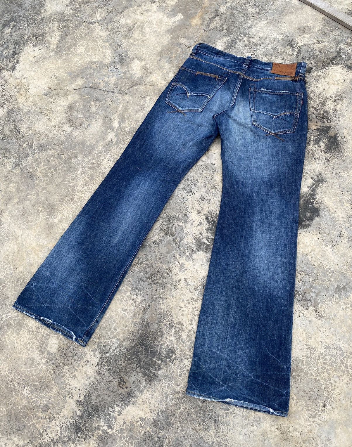 Japanese Brand Vintage Bartack Boro Stitch Flare Pant Size US 30 / EU 46 - 2 Thumbnail