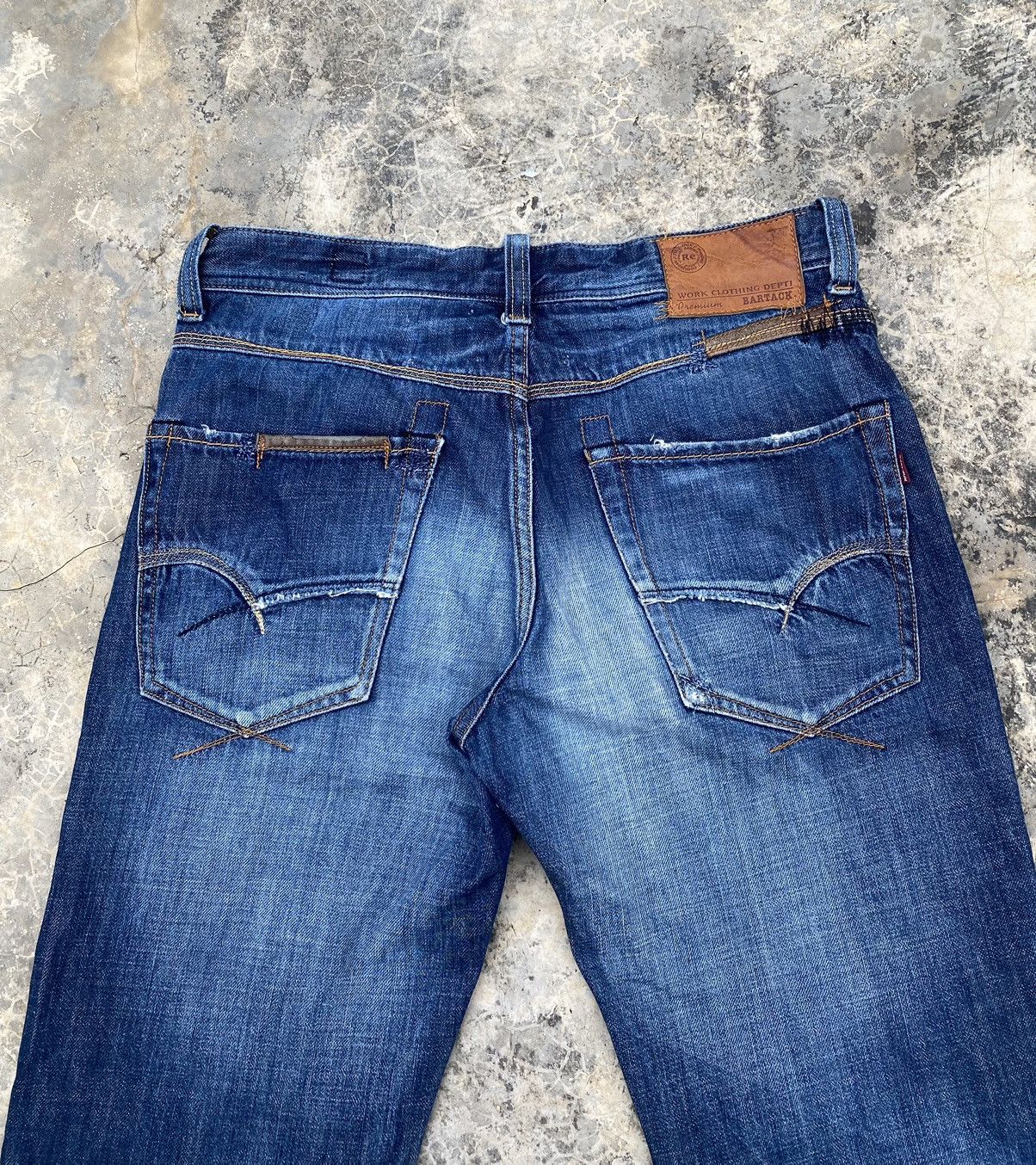 Japanese Brand Vintage Bartack Boro Stitch Flare Pant Size US 30 / EU 46 - 6 Thumbnail