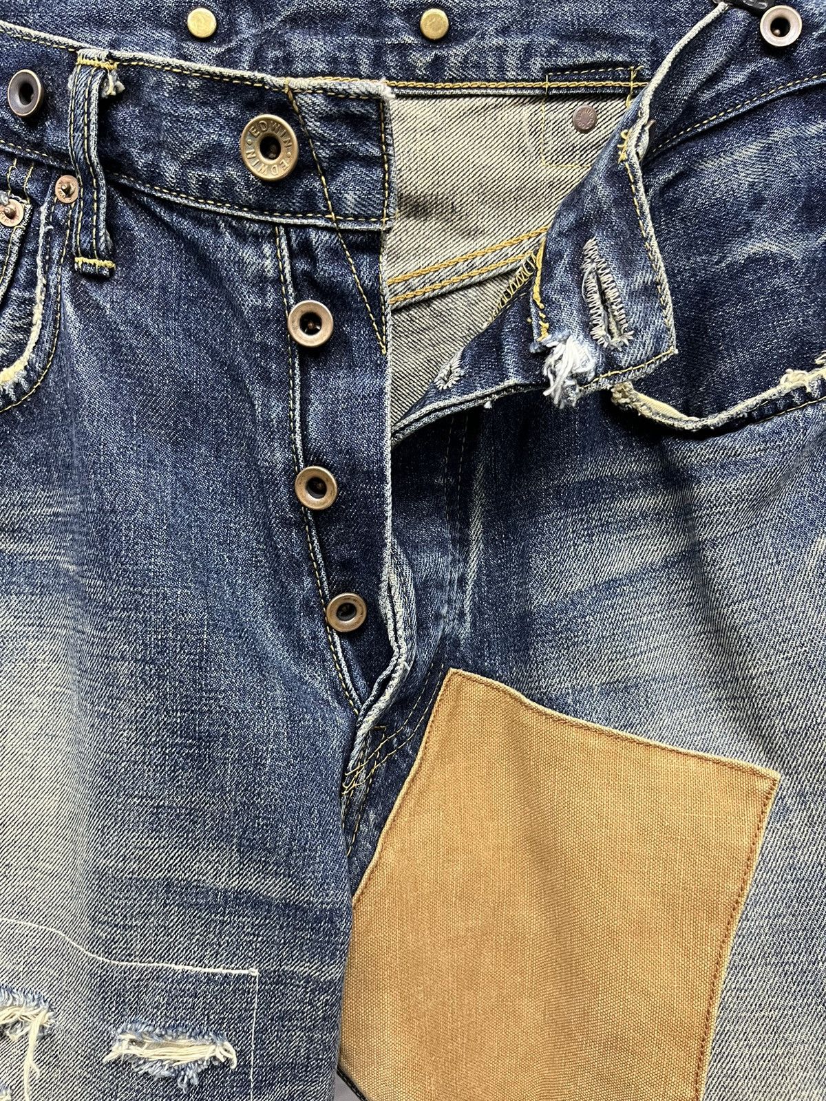 Edwin 🔥EDWIN 505 Selvedge Mudwash 10th Ann.Model Limited 100 Pair Size US 32 / EU 48 - 15 Thumbnail