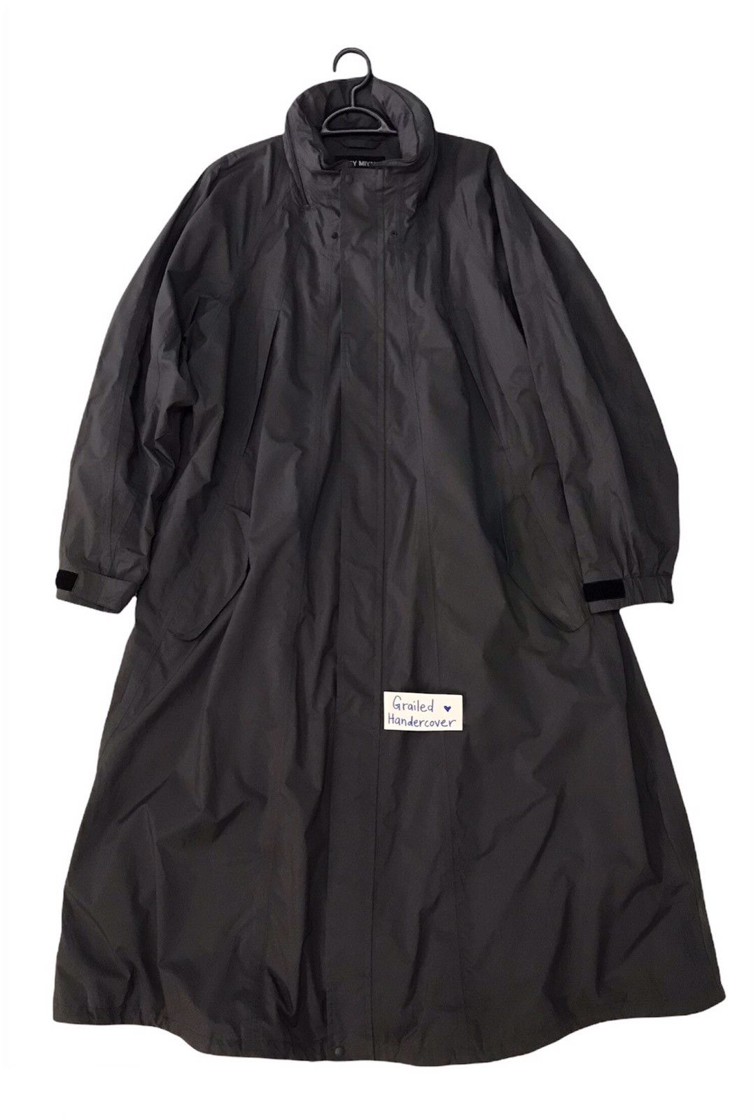 image of Issey Miyake Sample Oversize Long Raincoat Like Jacket, Men's (Size XL)