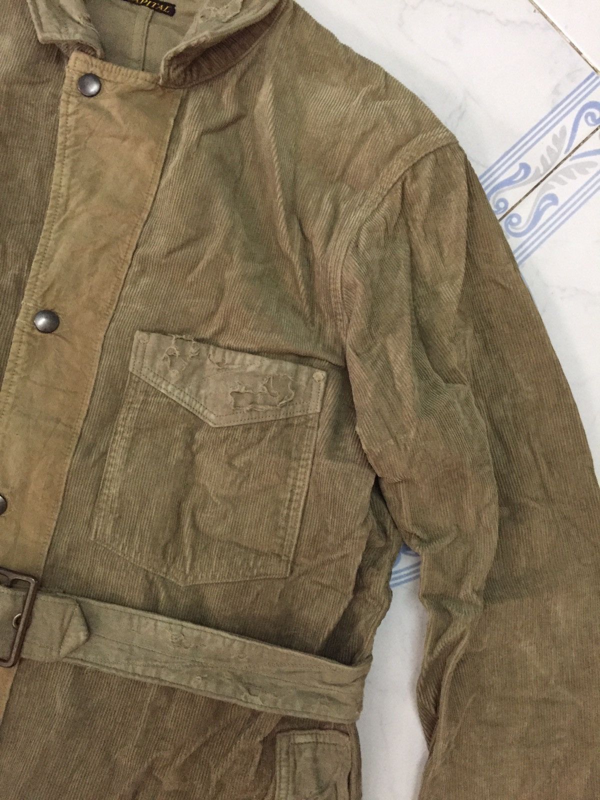 Kapital Vtg Distress Boro Style Kapital Corduroy Long Jacket Belted Size US M / EU 48-50 / 2 - 5 Thumbnail