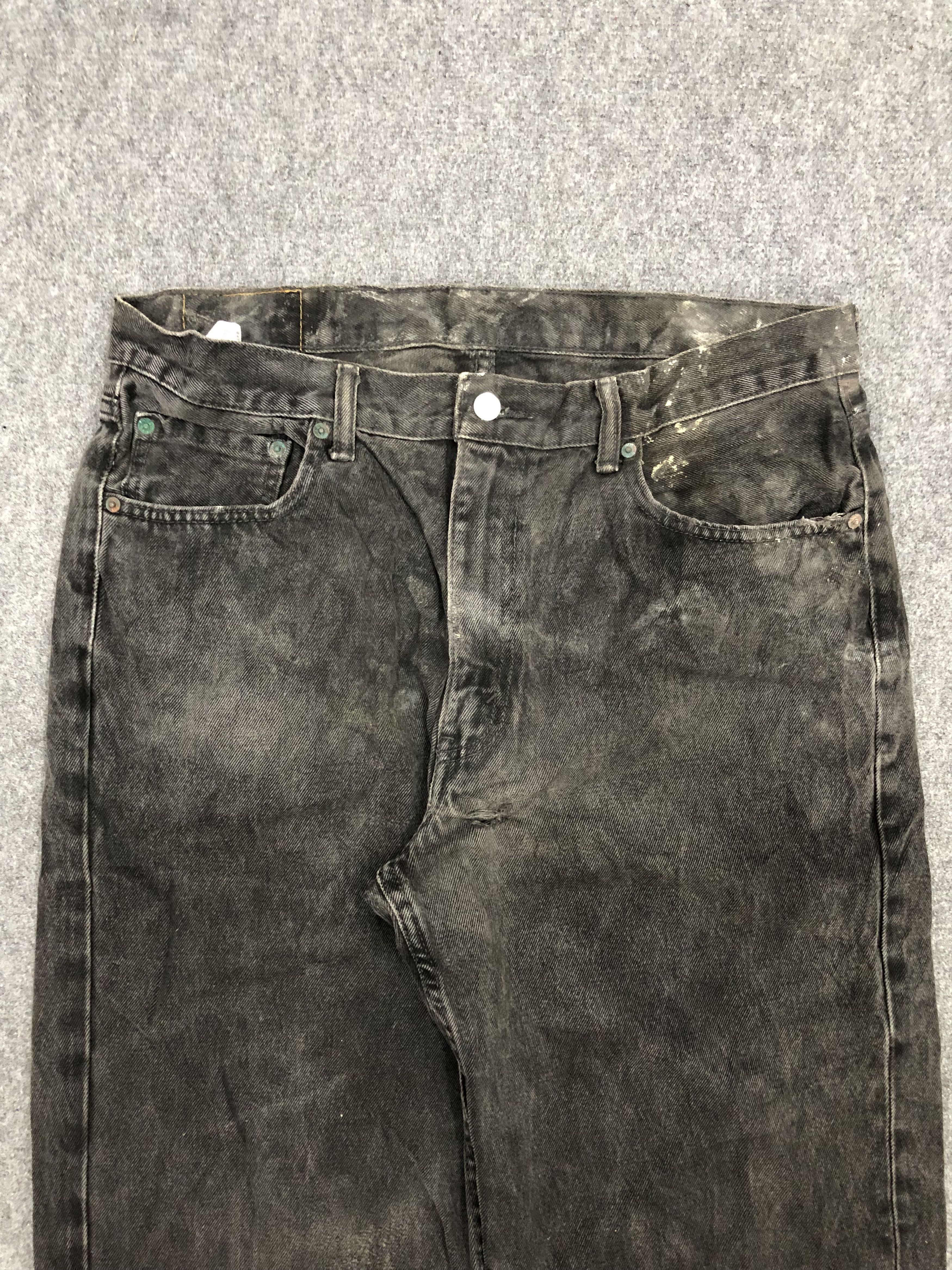 Levi's Vintage Levis 550 Faded Black Baggy Jeans DP1291 Size US 37 - 2 Thumbnail