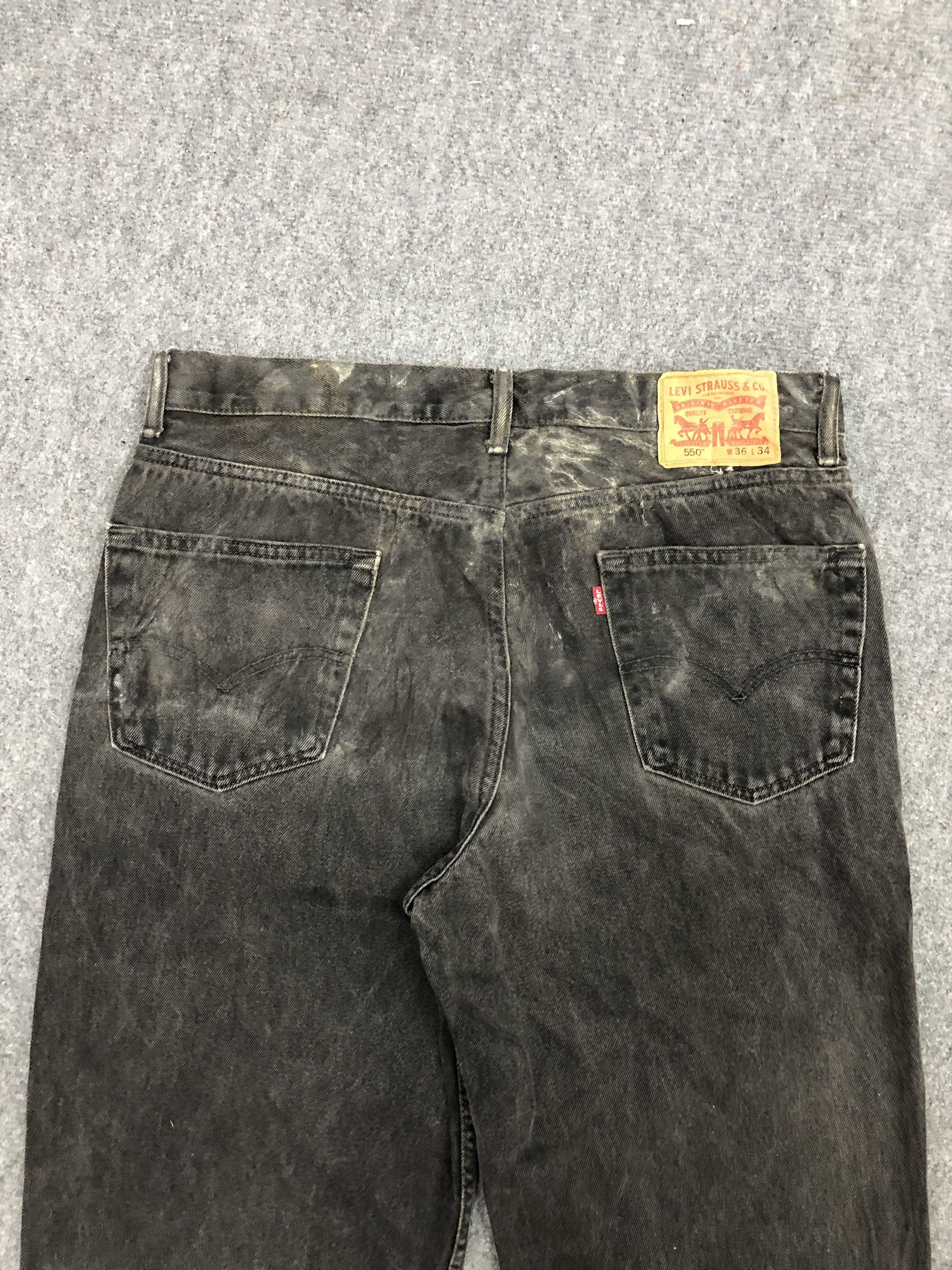 Levi's Vintage Levis 550 Faded Black Baggy Jeans DP1291 Size US 37 - 4 Thumbnail