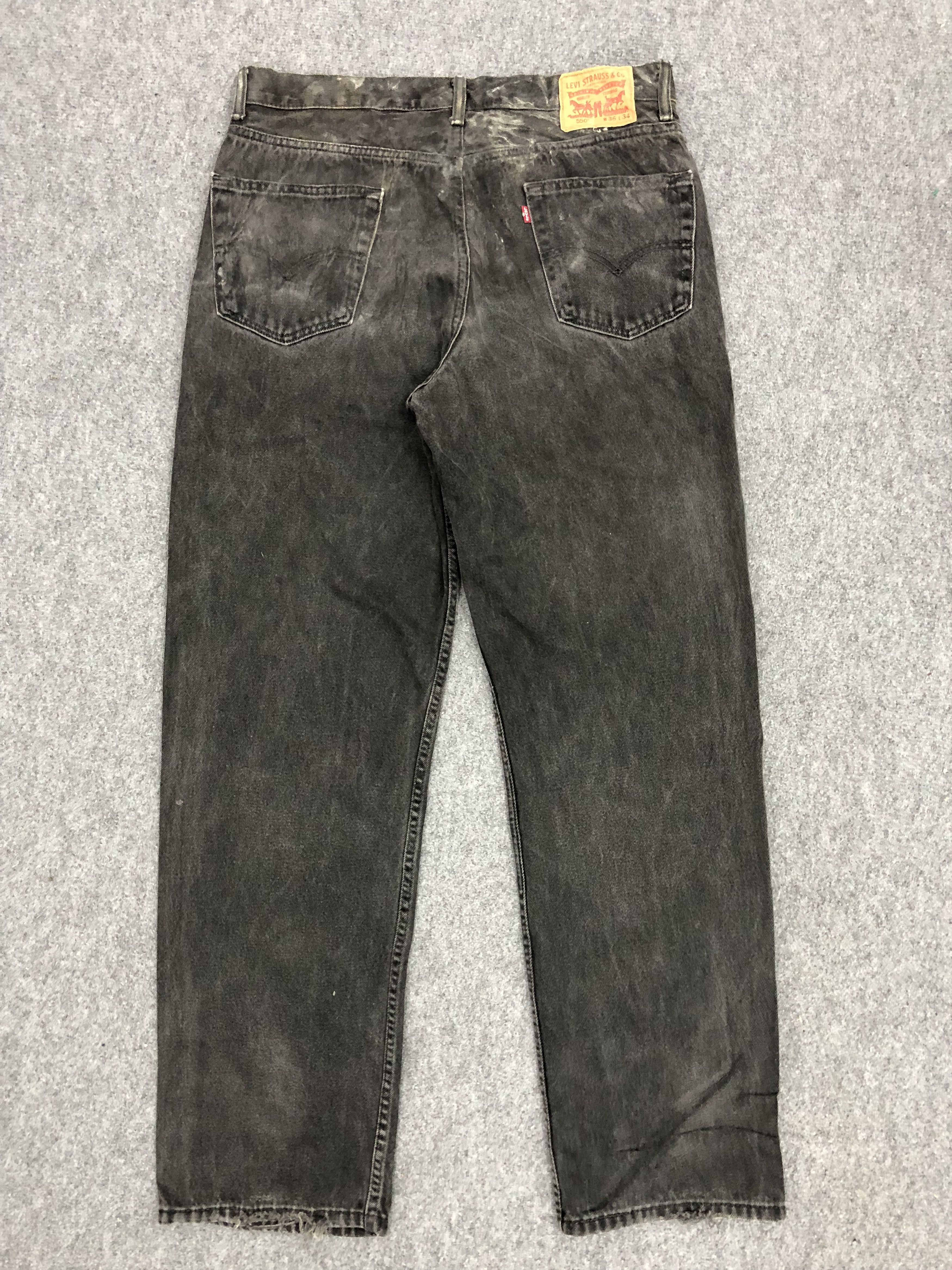 Levi's Vintage Levis 550 Faded Black Baggy Jeans DP1291 Size US 37 - 3 Thumbnail