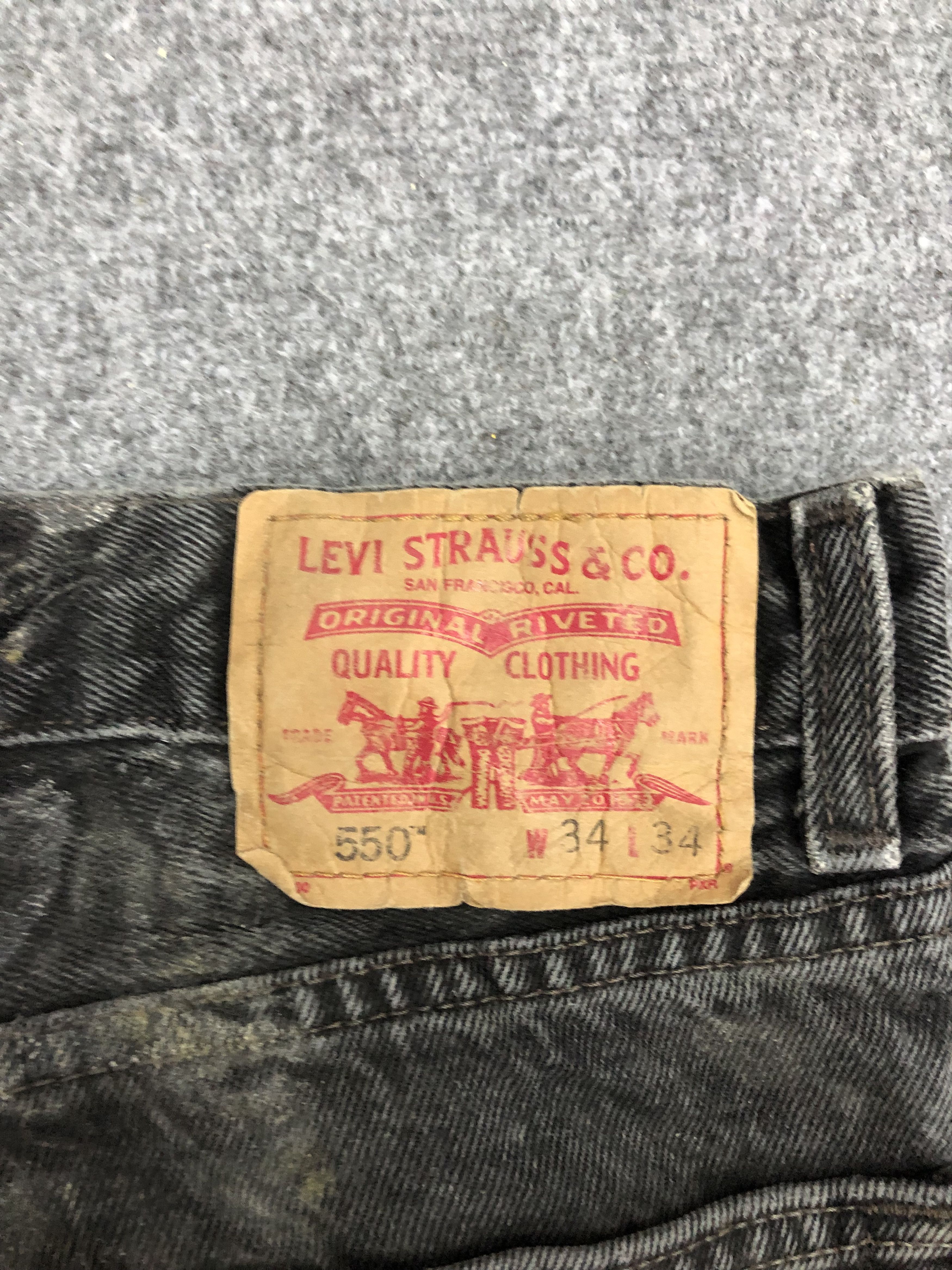 Levi's × Vintage Vintage Levis 550 Faded Black Baggy Jeans Size US 34 / EU 50 - 5 Thumbnail