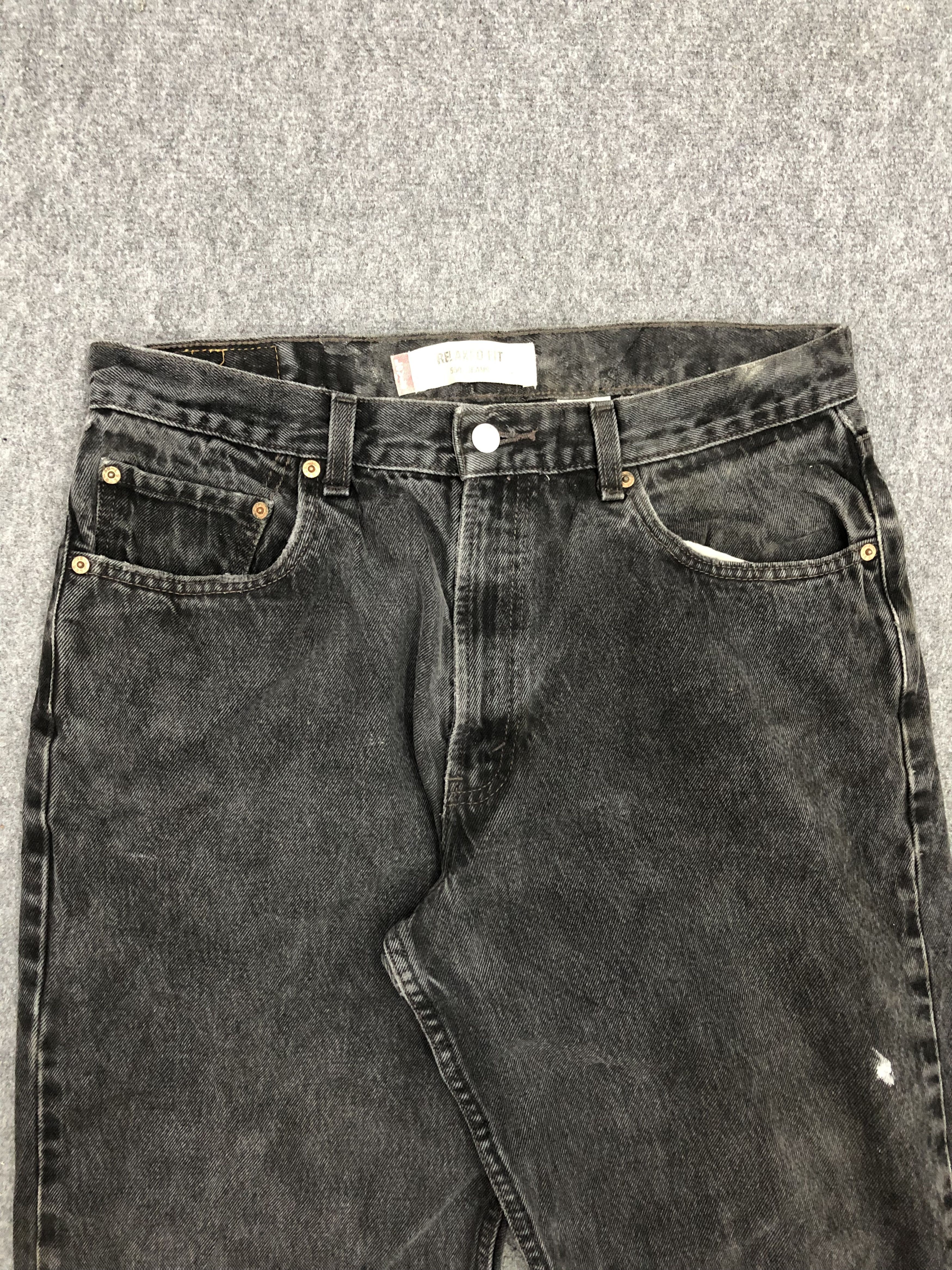 Levi's × Vintage Vintage Levis 550 Faded Black Baggy Jeans Size US 34 / EU 50 - 2 Thumbnail