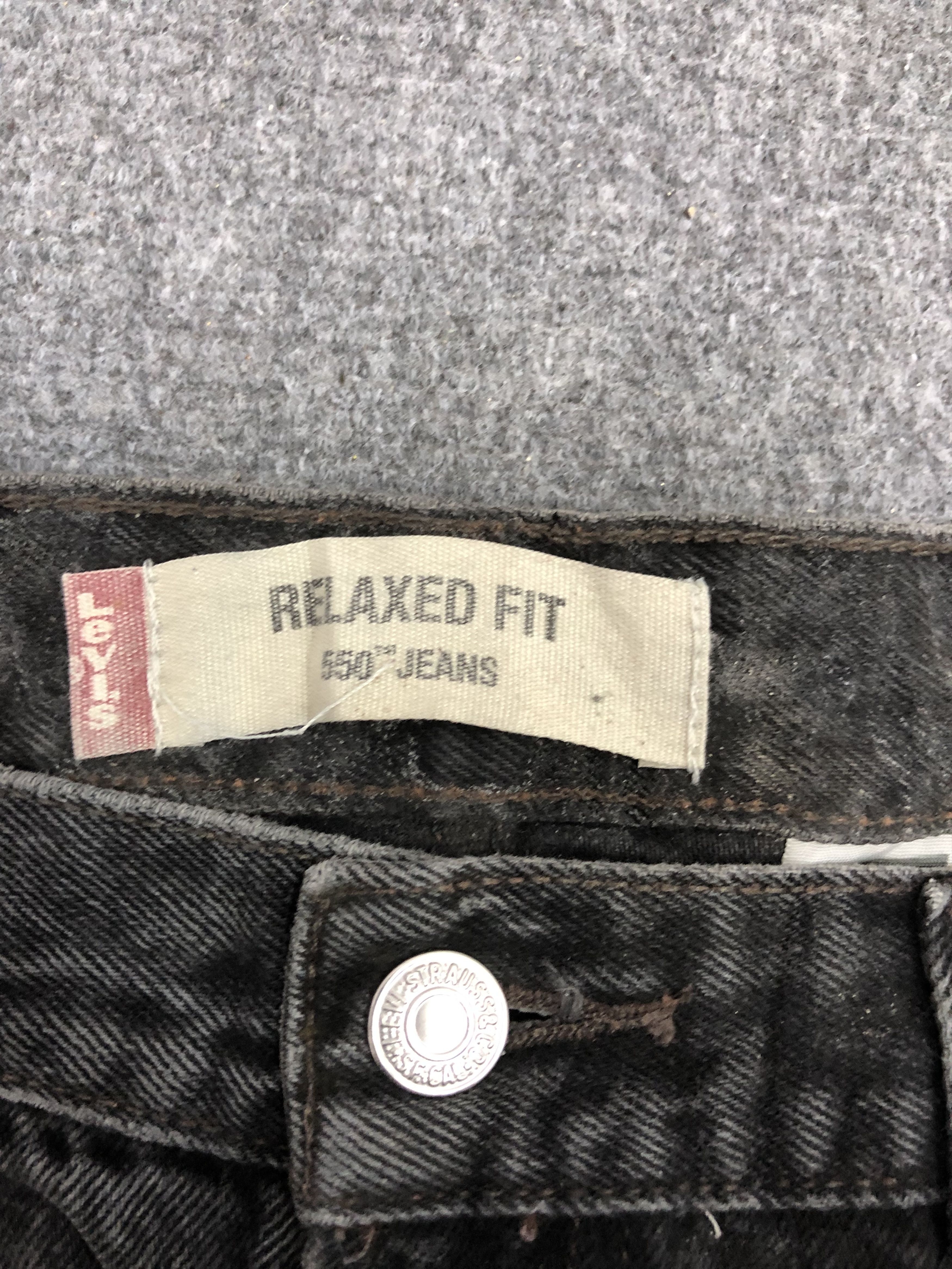 Levi's × Vintage Vintage Levis 550 Faded Black Baggy Jeans Size US 34 / EU 50 - 7 Thumbnail