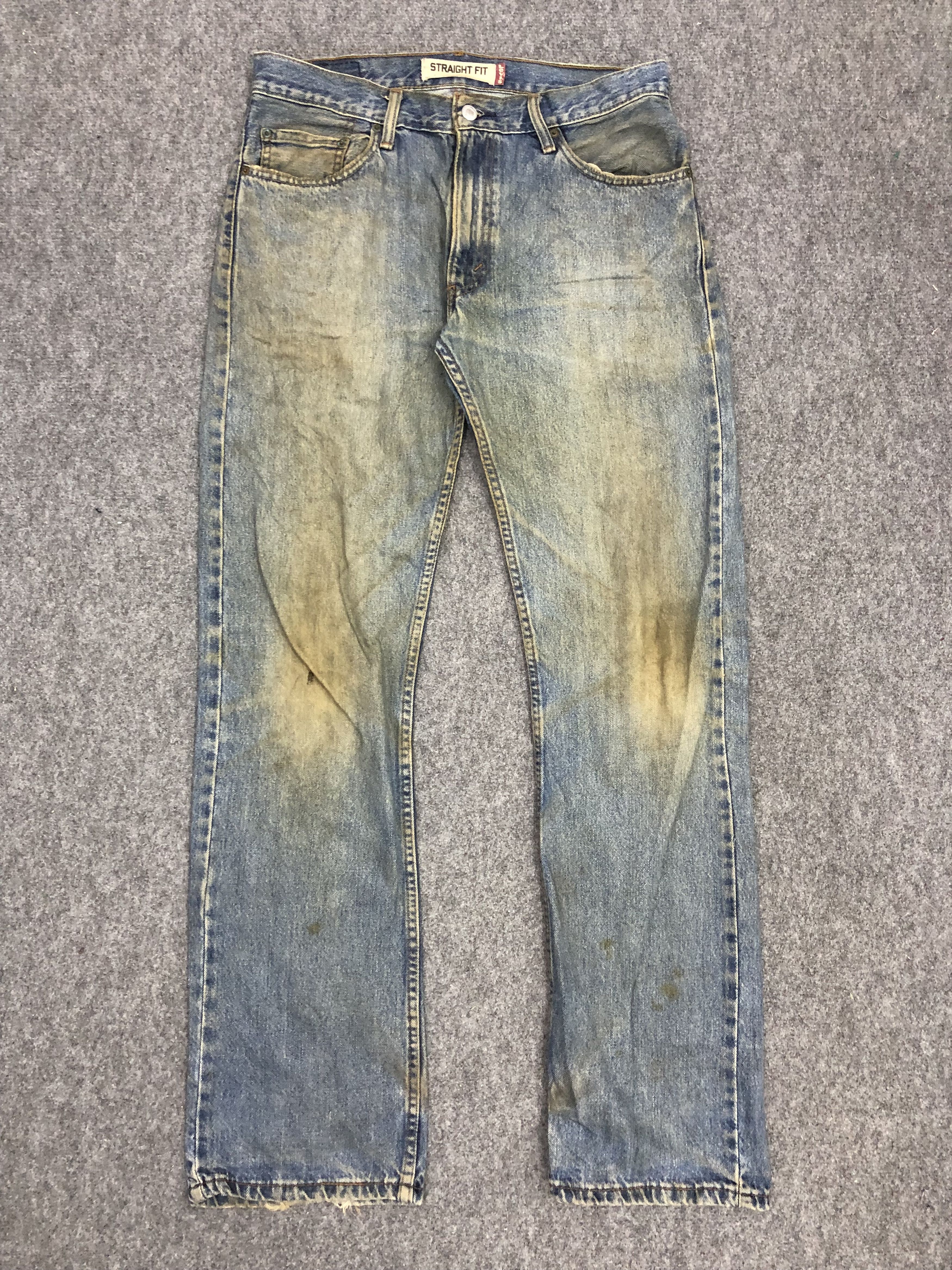 image of Levis Faded Blue Dirty Jeans in Blue Denim, Men's (Size 34)