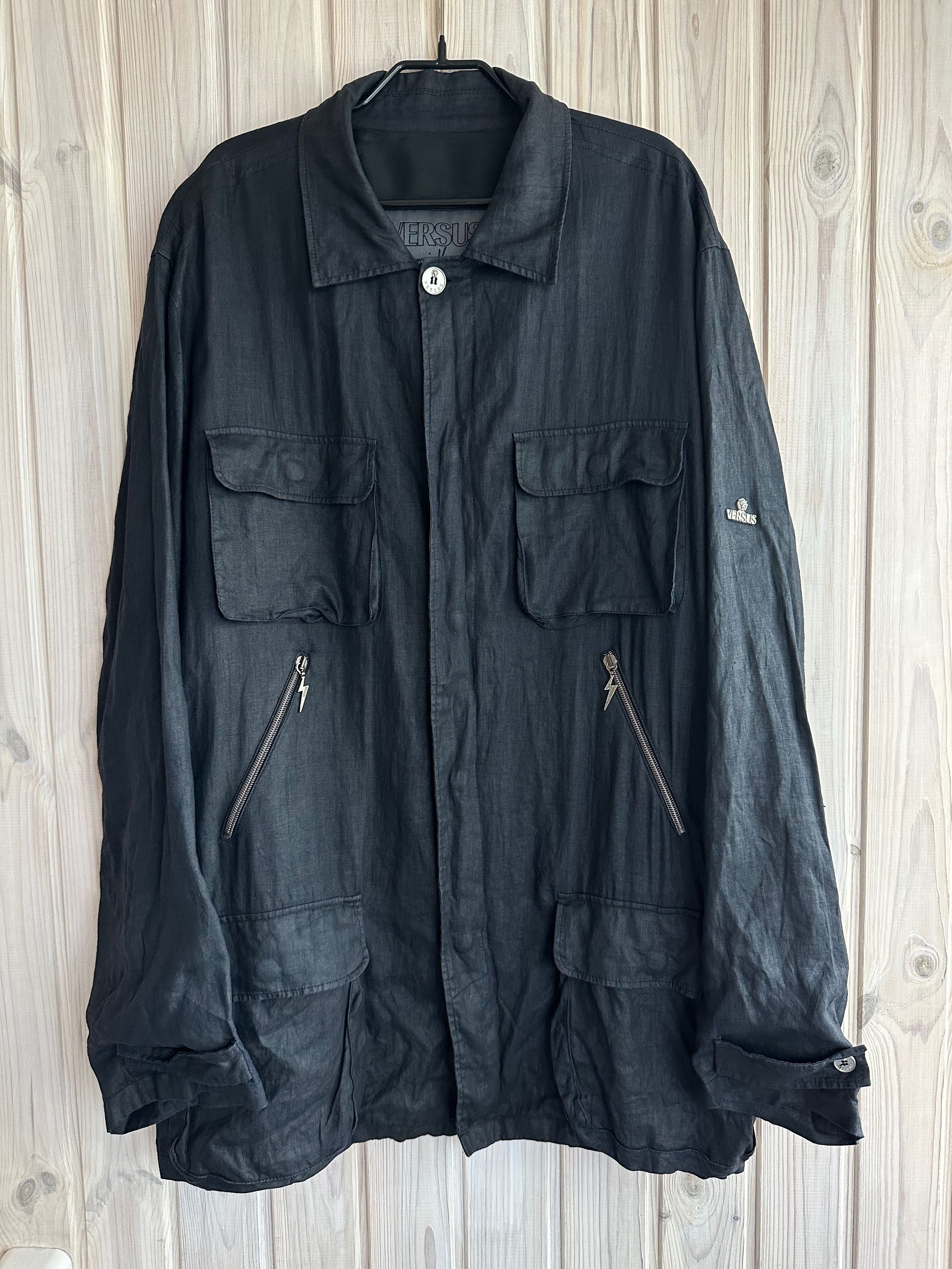Versace VERSUS Versace linen light jacket dark blue Size US L / EU 52-54 / 3 - 1 Thumbnail