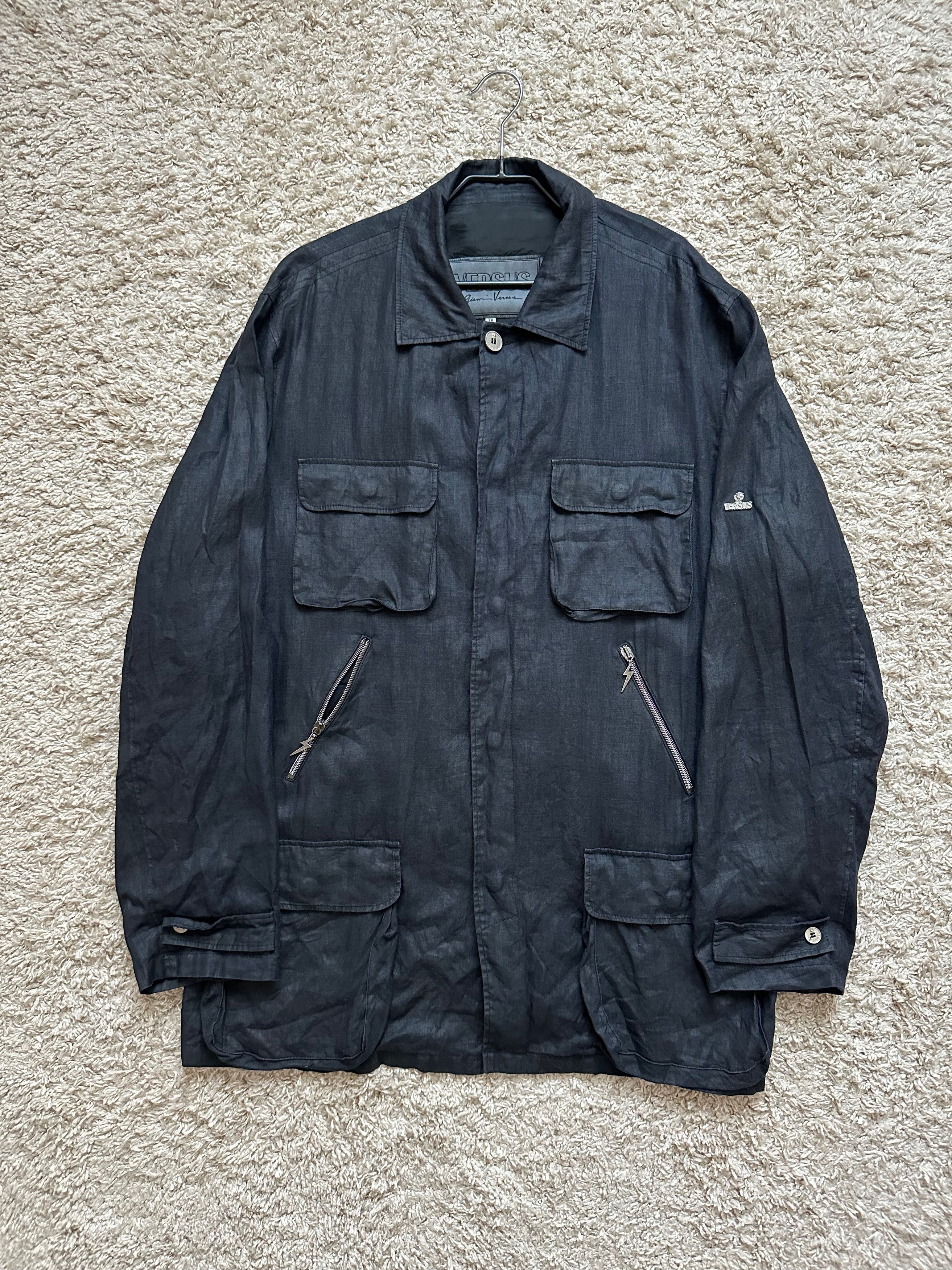 Versace VERSUS Versace linen light jacket dark blue Size US L / EU 52-54 / 3 - 13 Thumbnail
