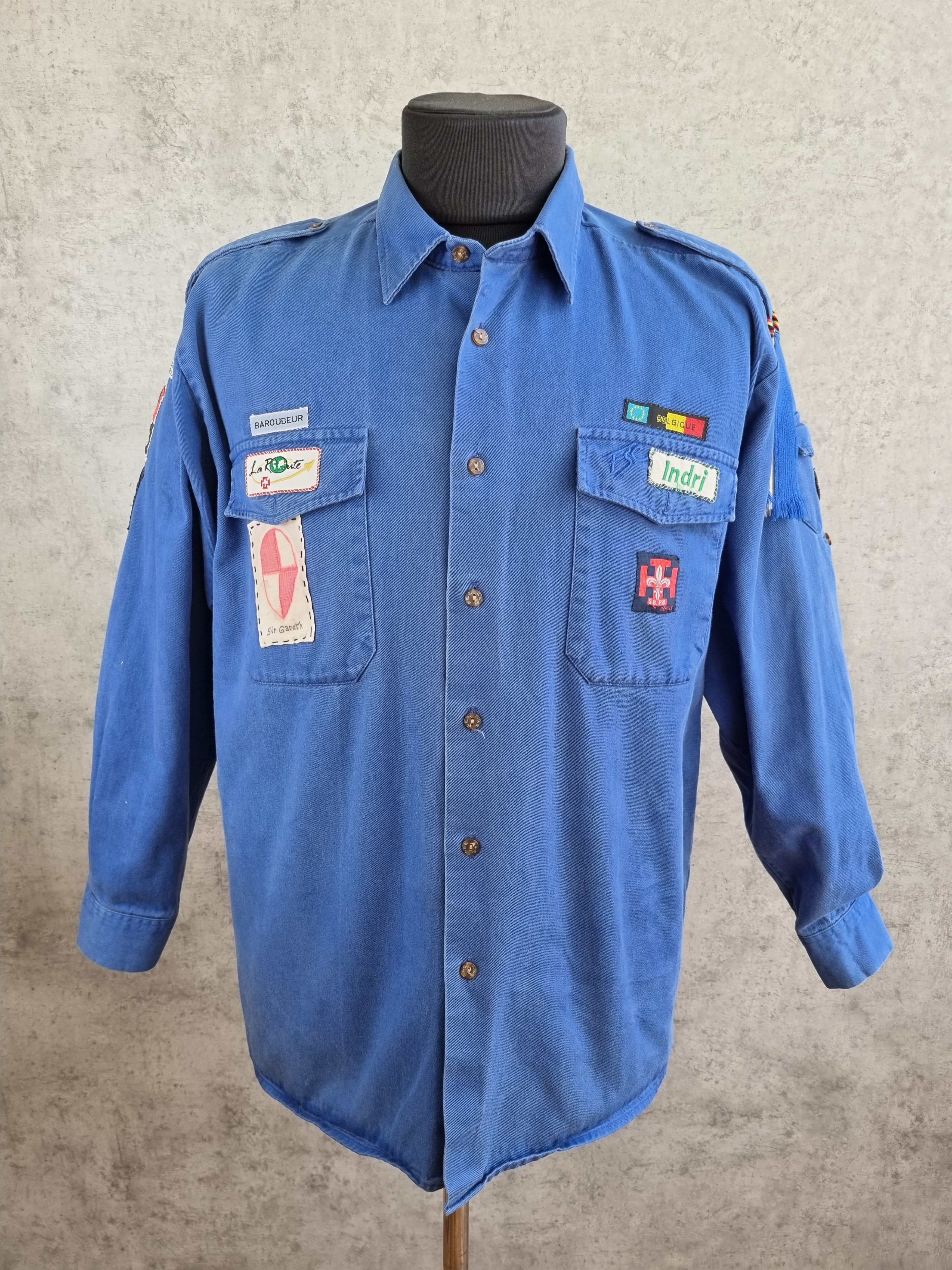 Le Laboureur × Vetra Very rare Belgian Scouts Shirt with authentic patches Size US L / EU 52-54 / 3 - 17 Thumbnail