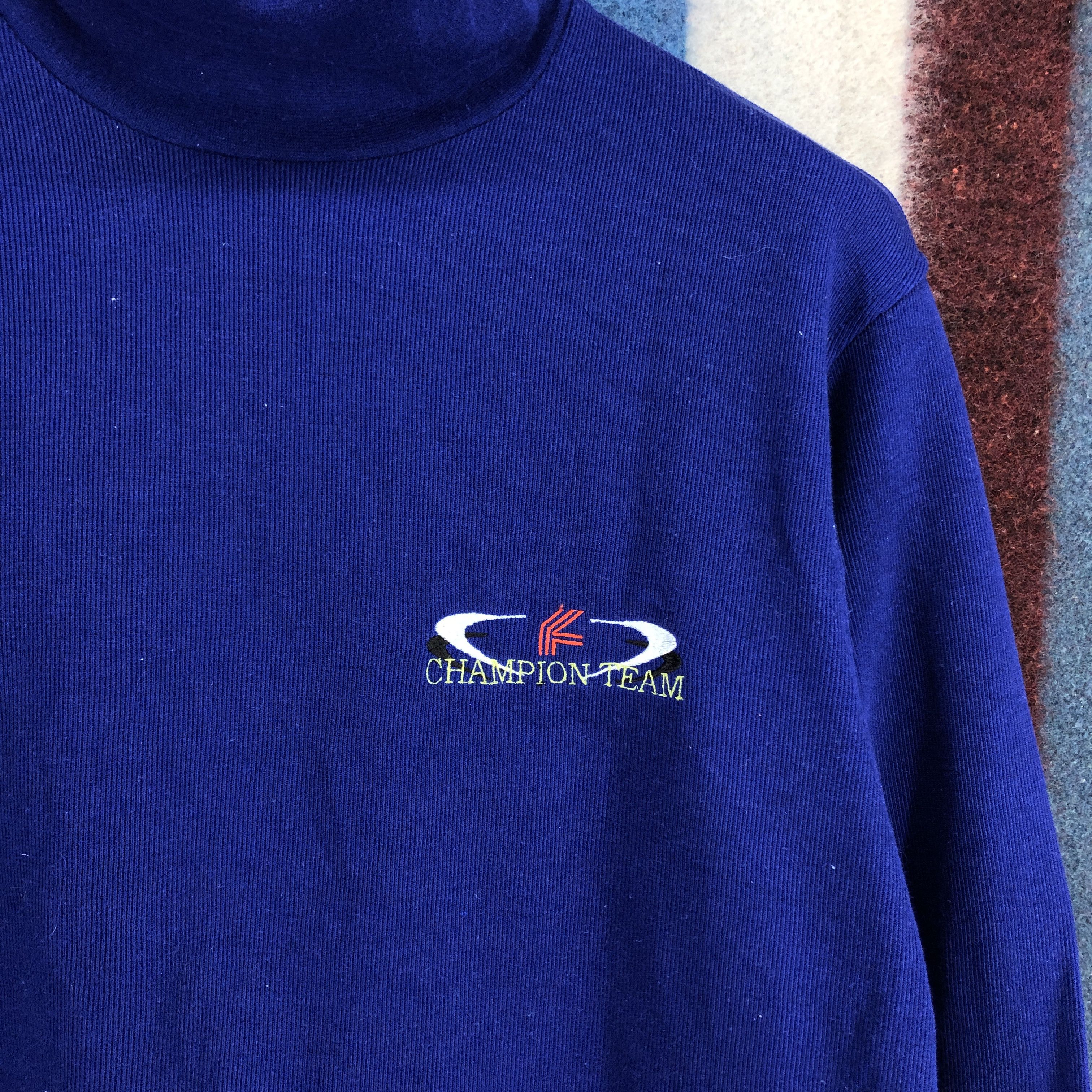 Japanese Brand CHAMPION TEAM by FABLICE Turtle Neck Sweatshirt #0544/W Size US L / EU 52-54 / 3 - 2 Thumbnail