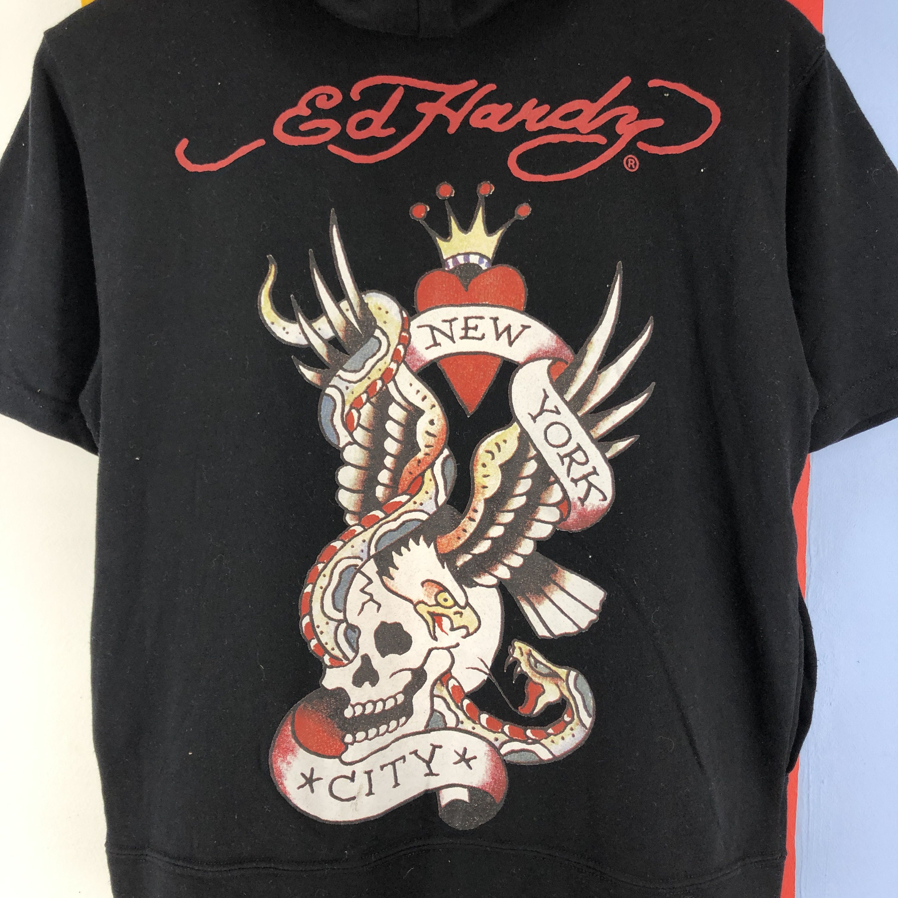 Ed Hardy DON ED HARDY Short Sleeve Hoodie #0830/U Size US S / EU 44-46 / 1 - 2 Thumbnail
