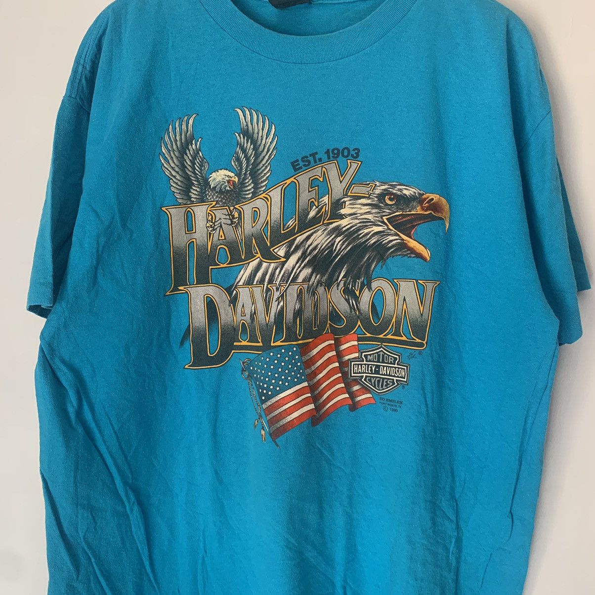 Vintage Harley Davidson 3D Emblem Eagle t-shirt