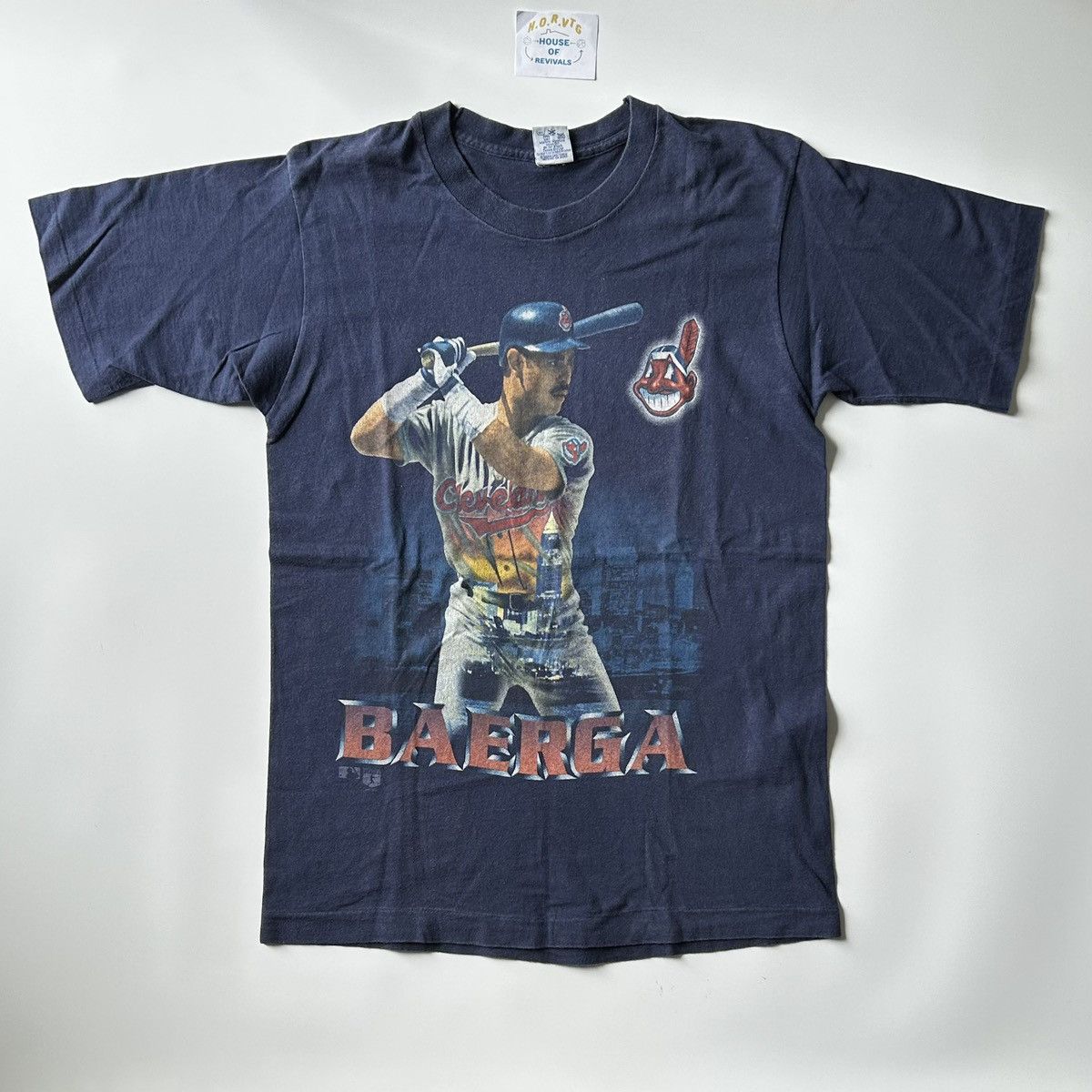 Carlos Baerga 9 // Vintage Cleveland Indians shirt // Indians