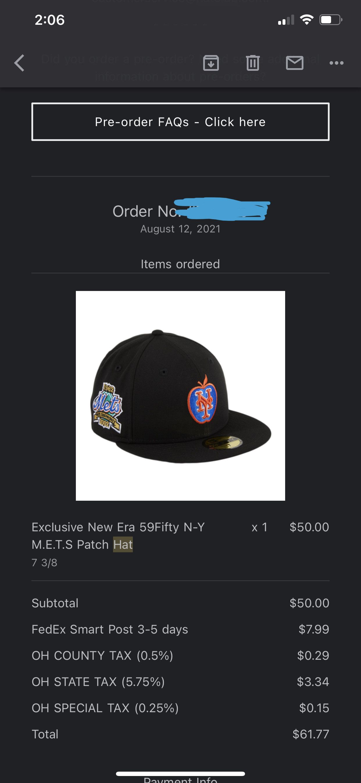 Hat Club EXCIUSIVE NEW ERA 59FIFTY N-Y M.E.T.S PATCH HAT Size ONE SIZE - 2 Thumbnail