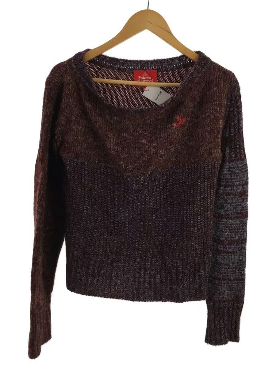 image of Vivienne Westwood Ribbed Stitch Pattern Orb Wool Knit Sweater in Brown, Women's (Size XS)