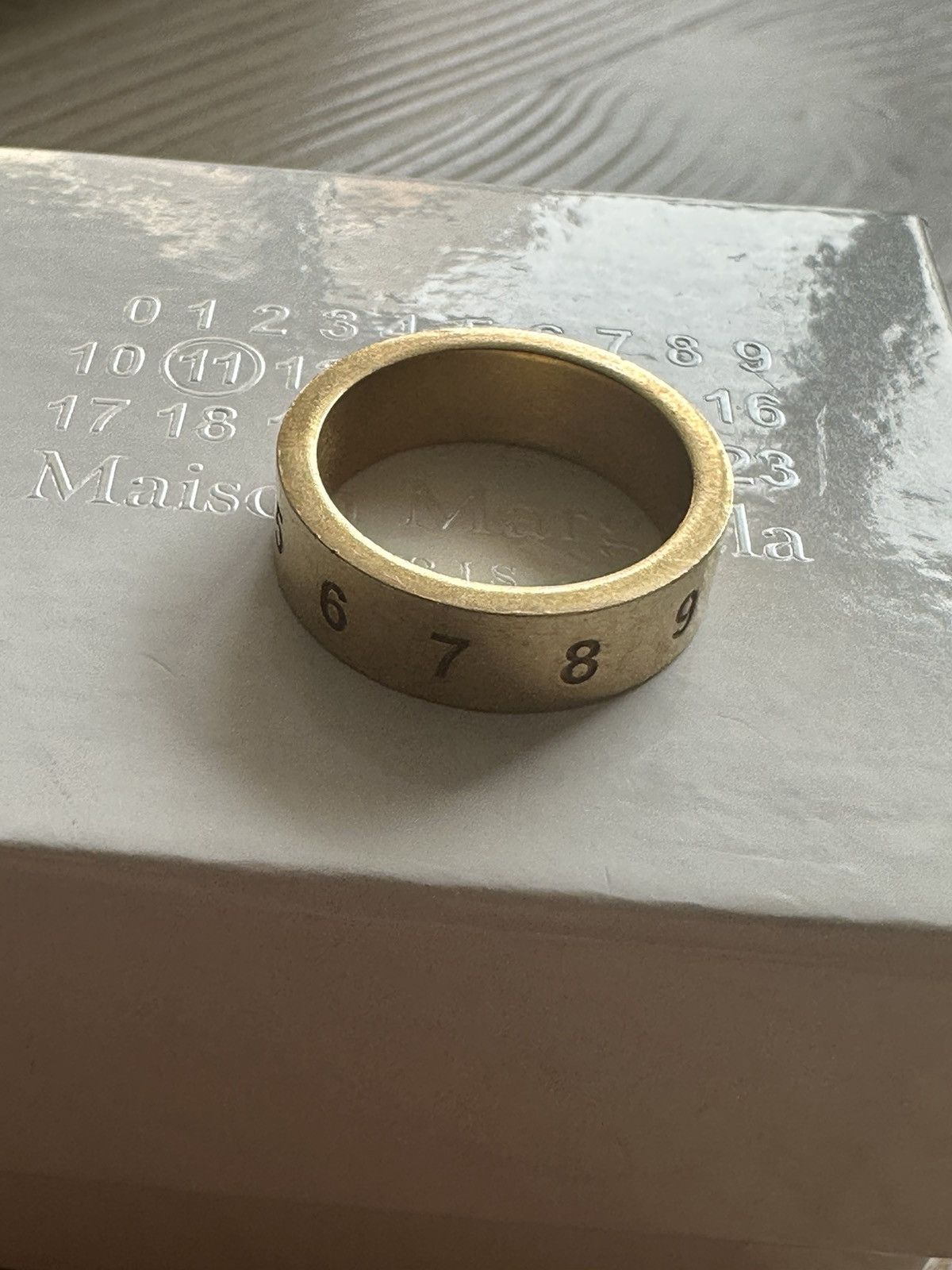 Maison Margiela Margiela gold number ring size xs ( us 7.5