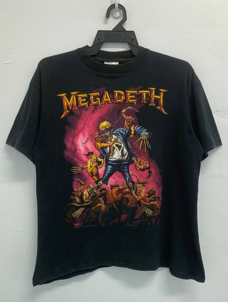 RARE 1992 Vintage Megadeth Vic Goes To Hell Tour T-Shirt