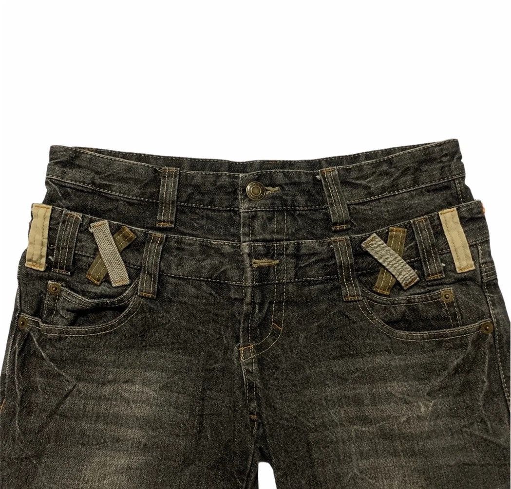 Seditionaries Japanese Vtg Double Waist Jeans Storm Wash Denim Short Pants Size US 32 / EU 48 - 7 Thumbnail