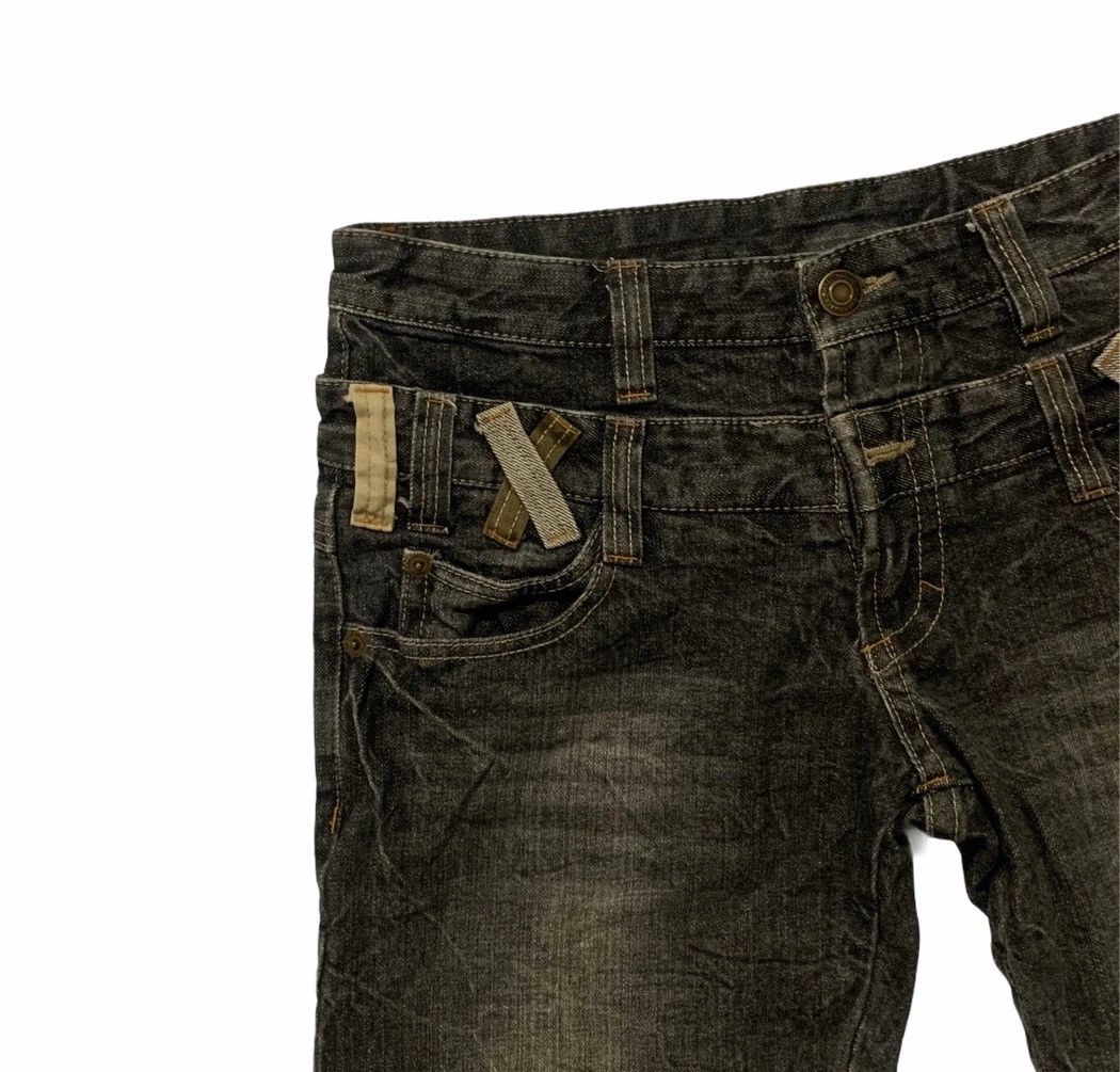 Seditionaries Japanese Vtg Double Waist Jeans Storm Wash Denim Short Pants Size US 32 / EU 48 - 3 Thumbnail