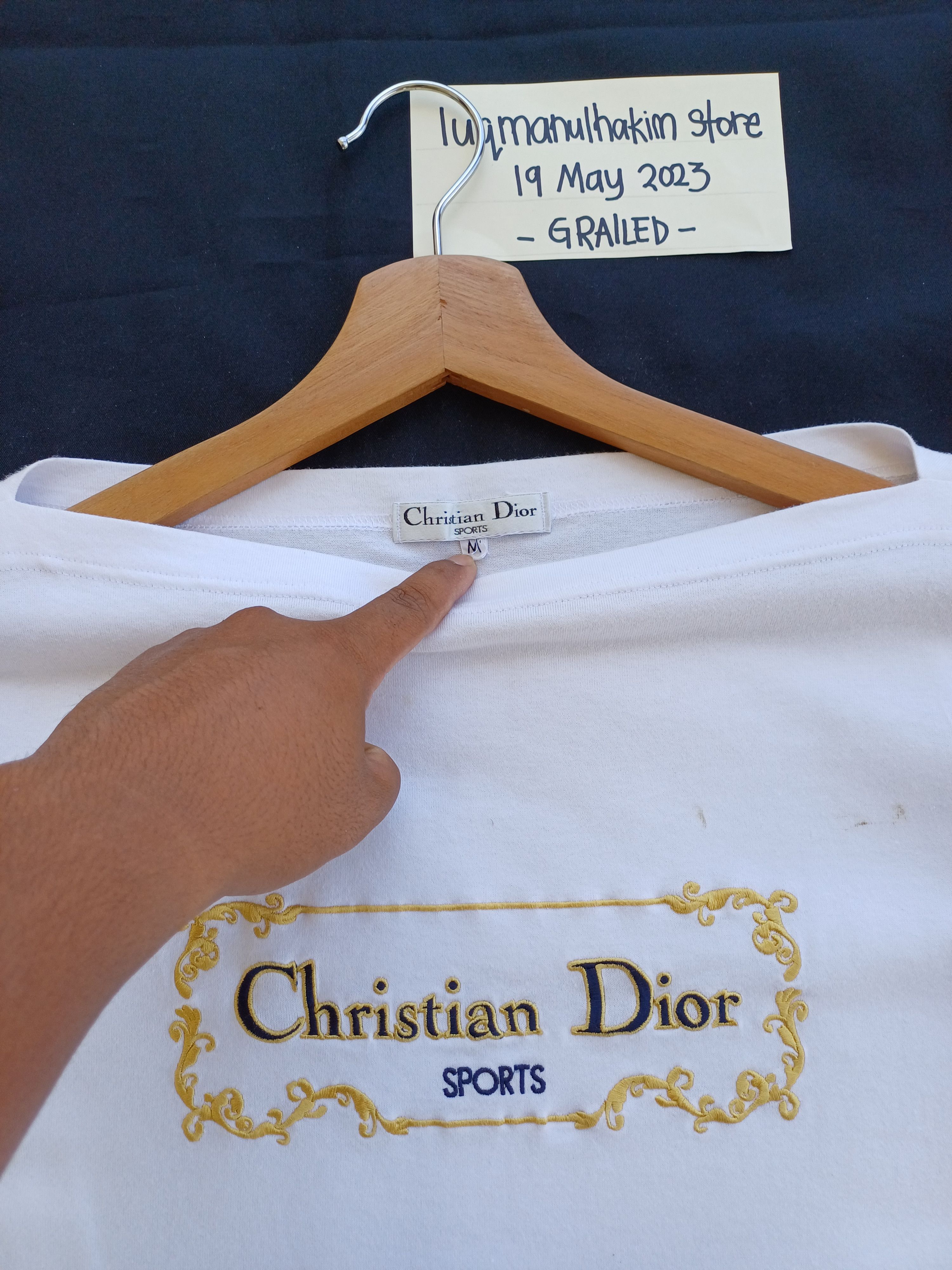 Christian Dior Monsieur Rare Vintage Christian Dior Biglogo Embroidered Spellout Tee Size US M / EU 48-50 / 2 - 6 Thumbnail