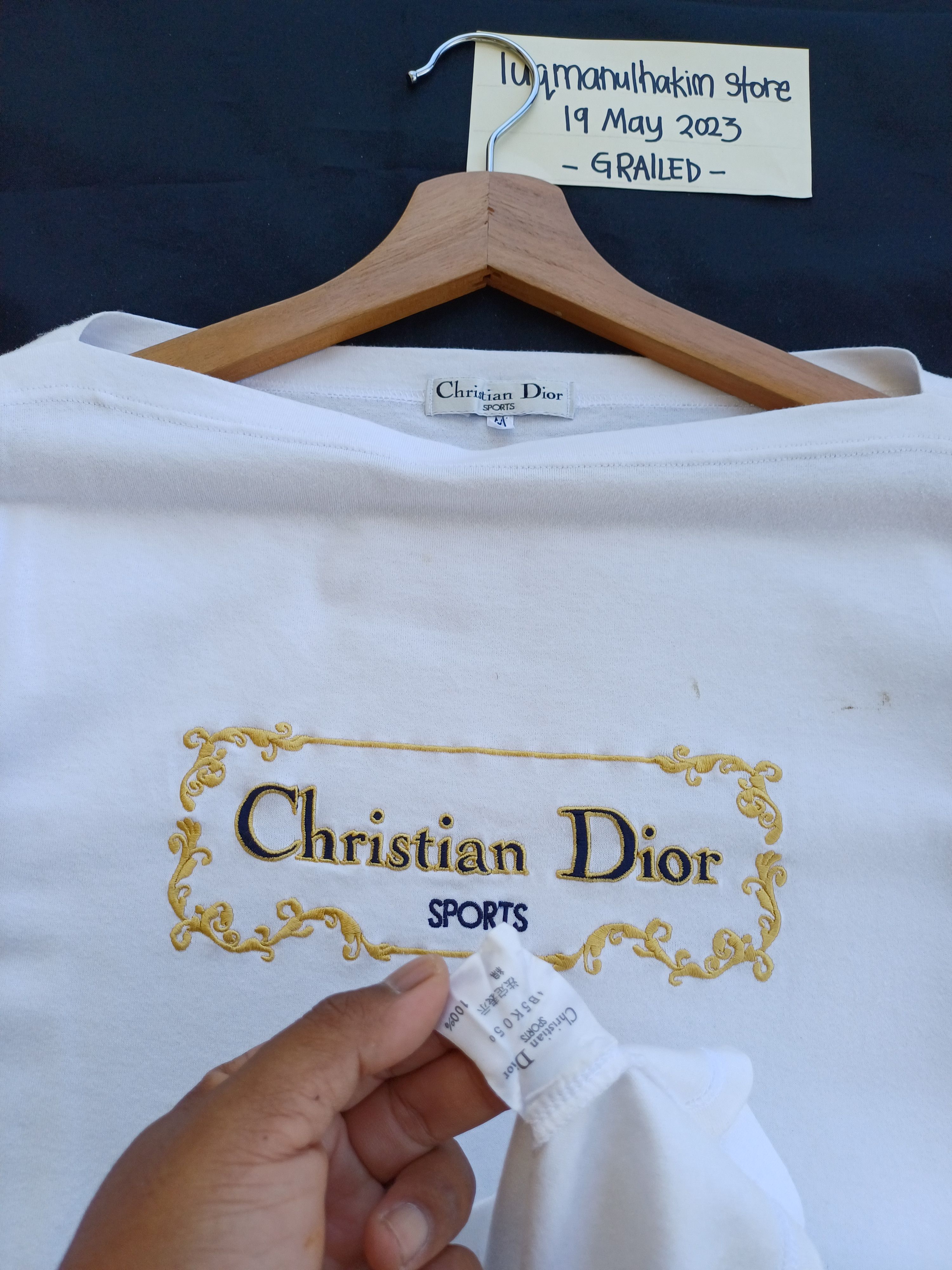 Christian Dior Monsieur Rare Vintage Christian Dior Biglogo Embroidered Spellout Tee Size US M / EU 48-50 / 2 - 9 Thumbnail