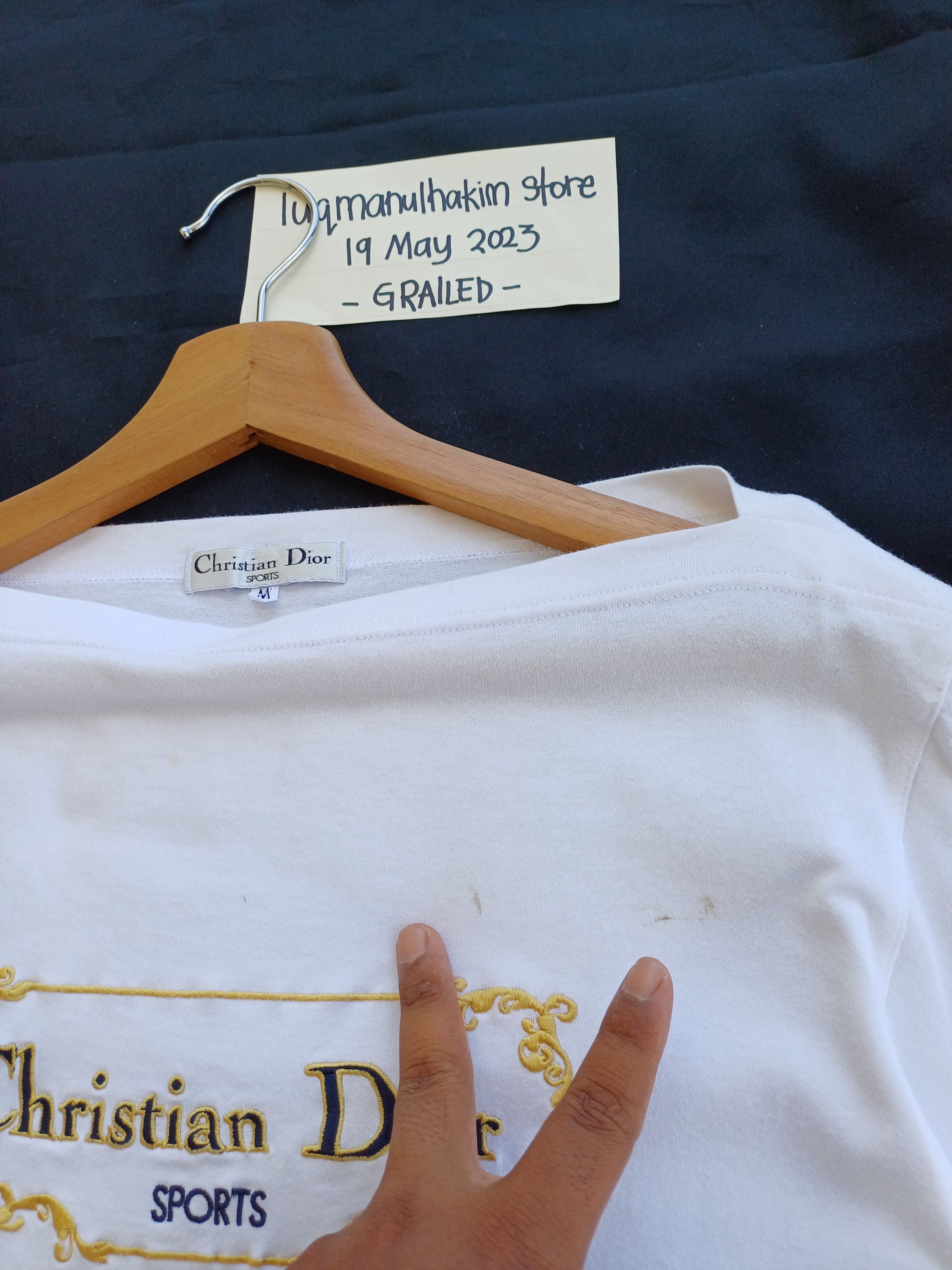 Christian Dior Monsieur Rare Vintage Christian Dior Biglogo Embroidered Spellout Tee Size US M / EU 48-50 / 2 - 12 Thumbnail