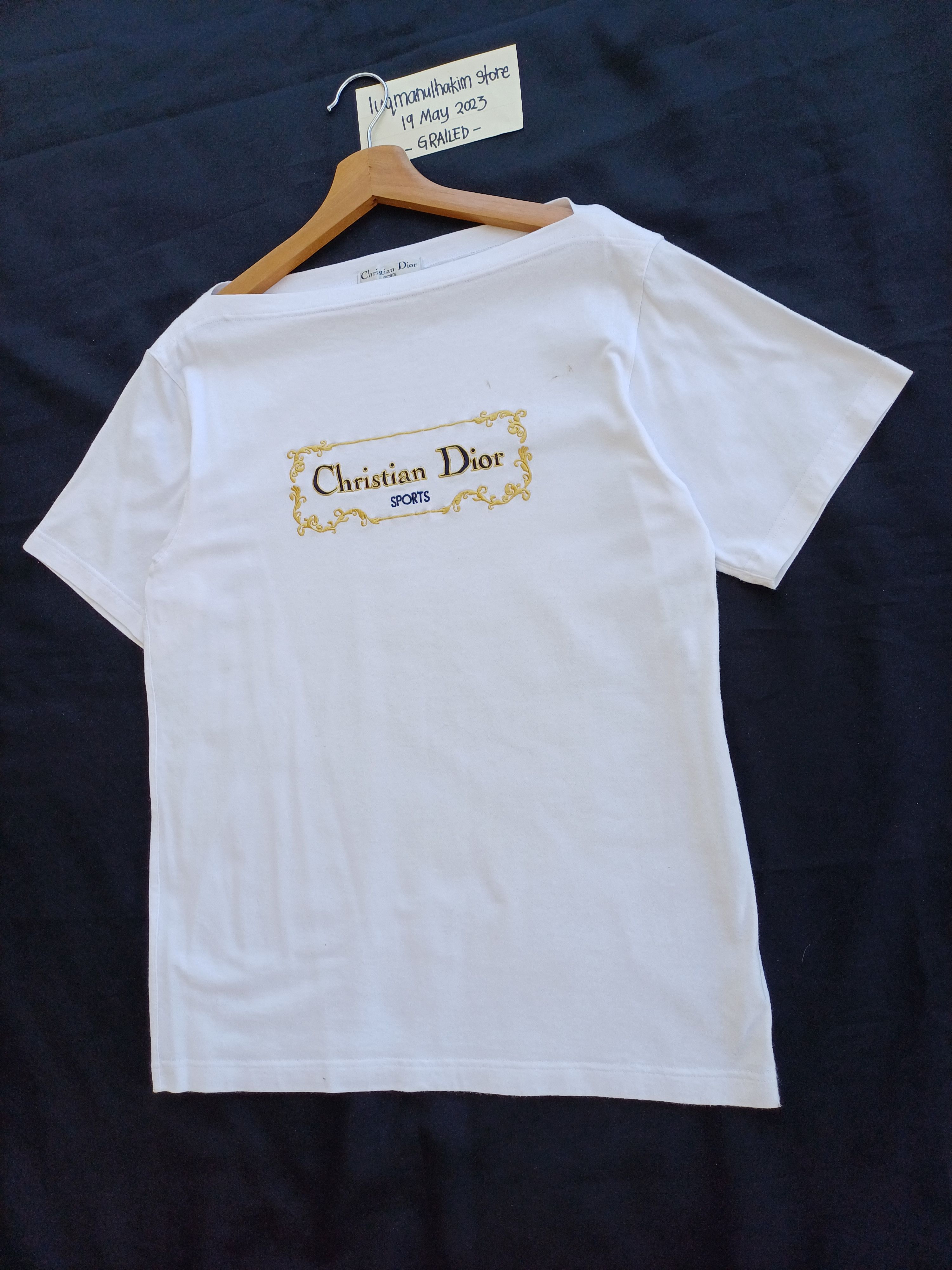 Christian Dior Monsieur Rare Vintage Christian Dior Biglogo Embroidered Spellout Tee Size US M / EU 48-50 / 2 - 3 Thumbnail