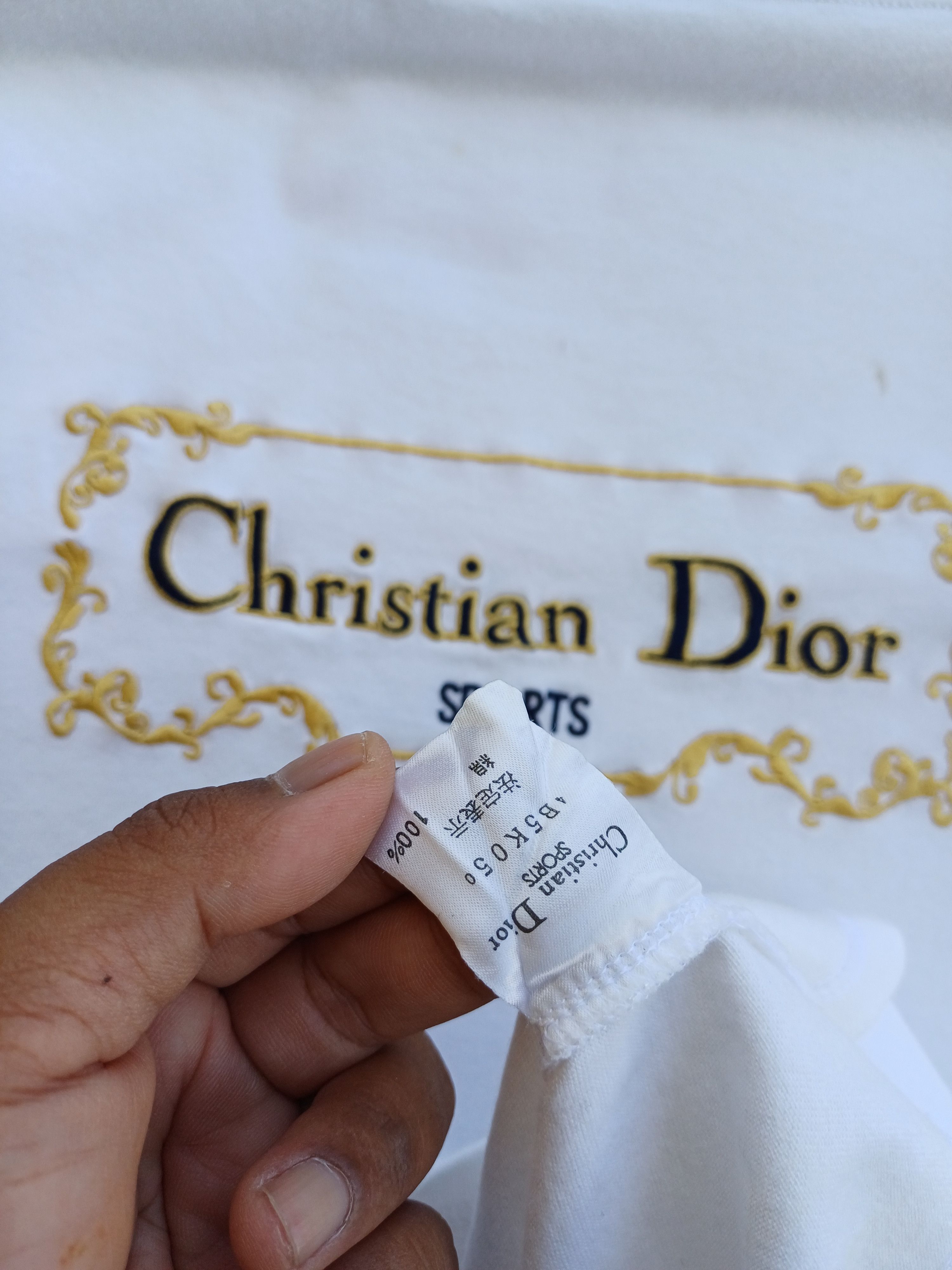 Christian Dior Monsieur Rare Vintage Christian Dior Biglogo Embroidered Spellout Tee Size US M / EU 48-50 / 2 - 10 Thumbnail