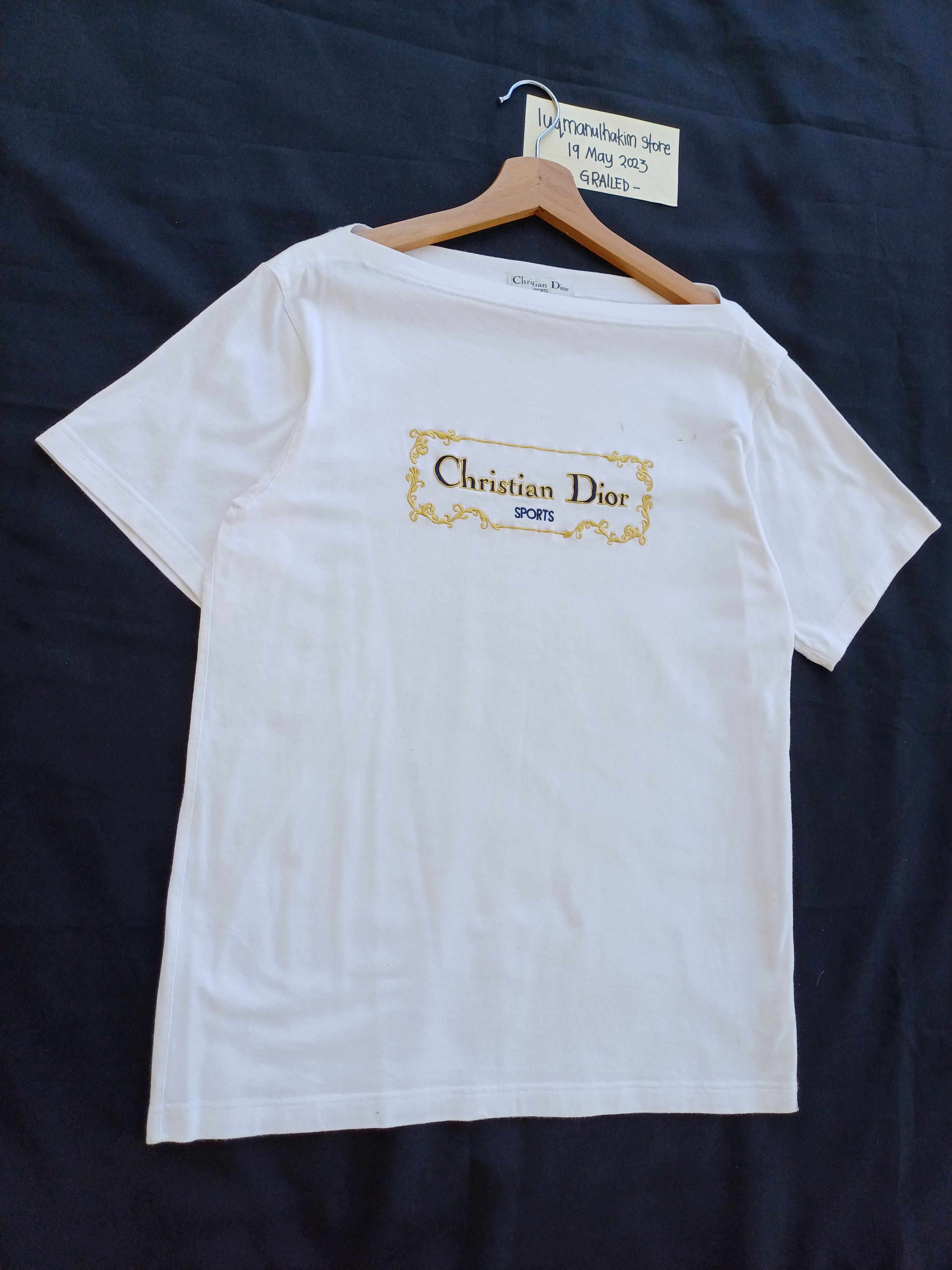 Christian Dior Monsieur Rare Vintage Christian Dior Biglogo Embroidered Spellout Tee Size US M / EU 48-50 / 2 - 2 Thumbnail