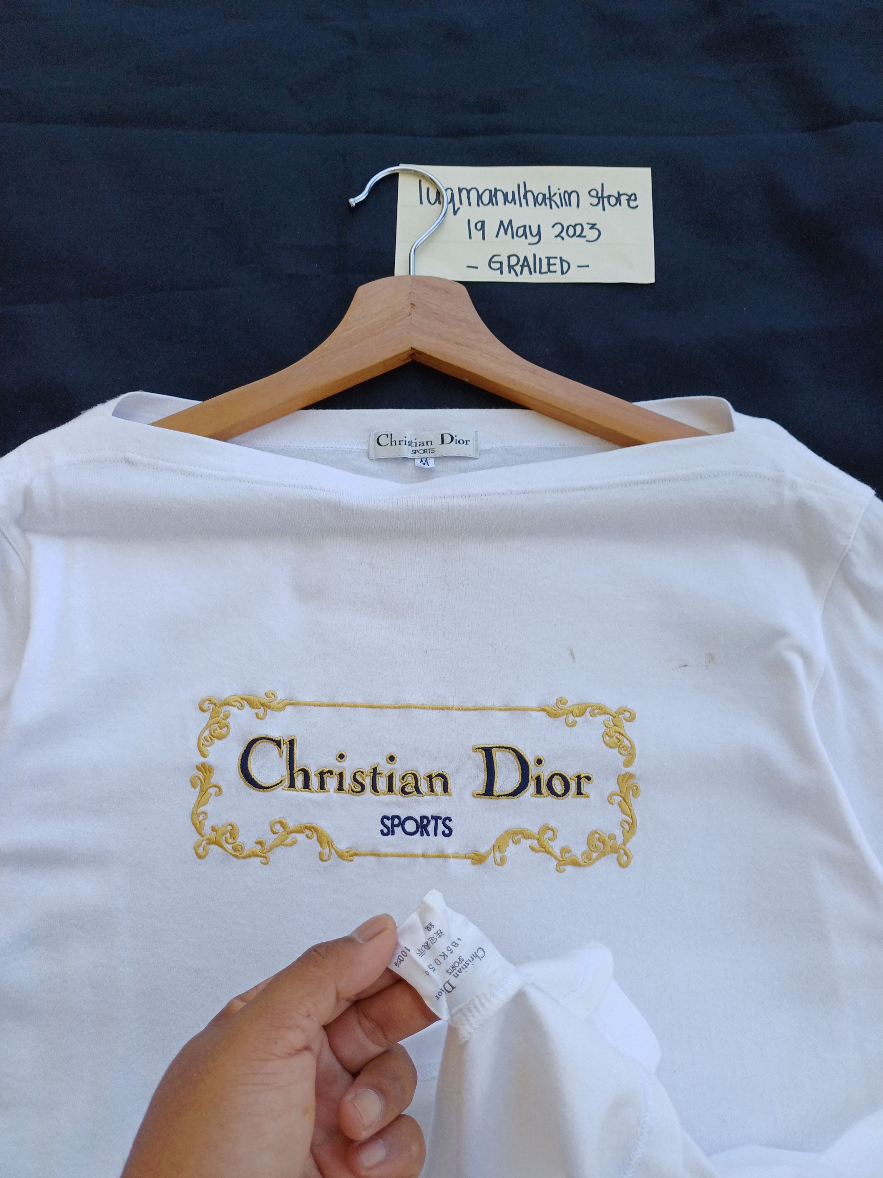 Christian Dior Monsieur Rare Vintage Christian Dior Biglogo Embroidered Spellout Tee Size US M / EU 48-50 / 2 - 8 Thumbnail