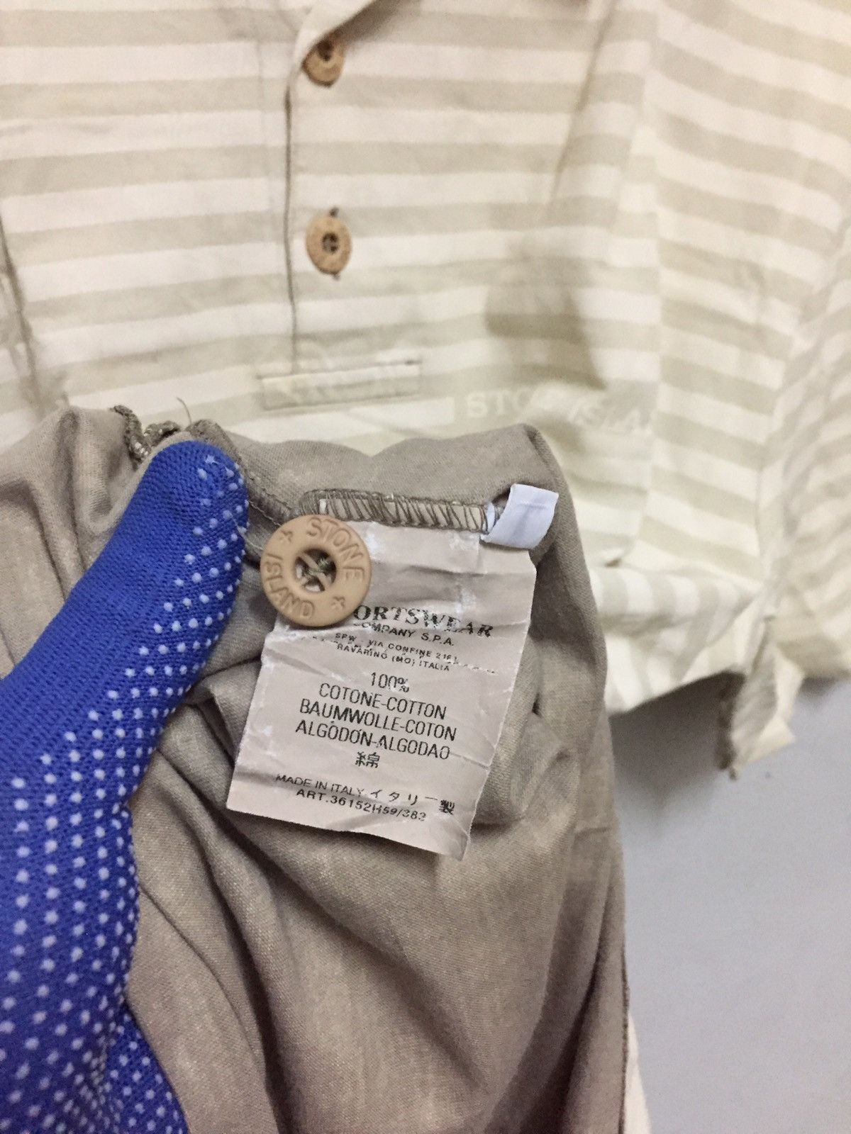 Stone Island Vintage!!! Stone island Stripes Polo Shirt Size US L / EU 52-54 / 3 - 5 Thumbnail