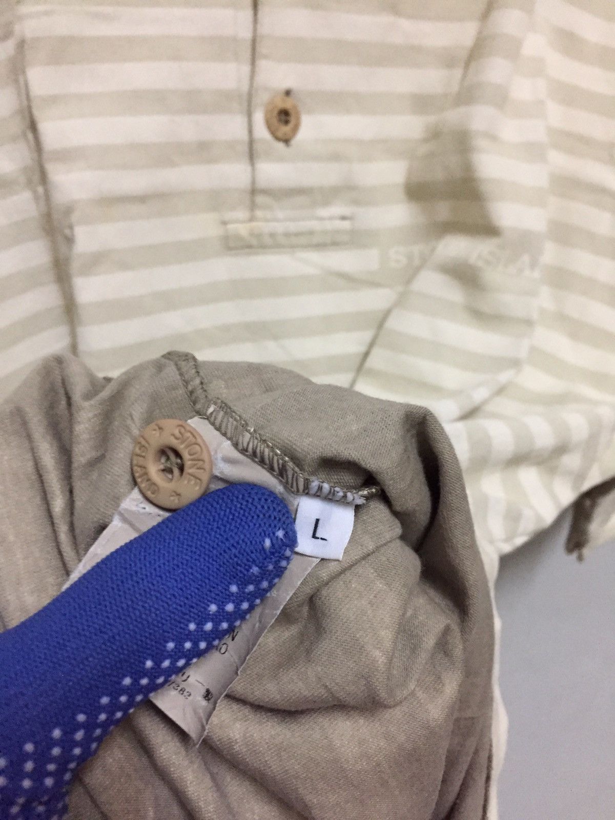 Stone Island Vintage!!! Stone island Stripes Polo Shirt Size US L / EU 52-54 / 3 - 6 Thumbnail