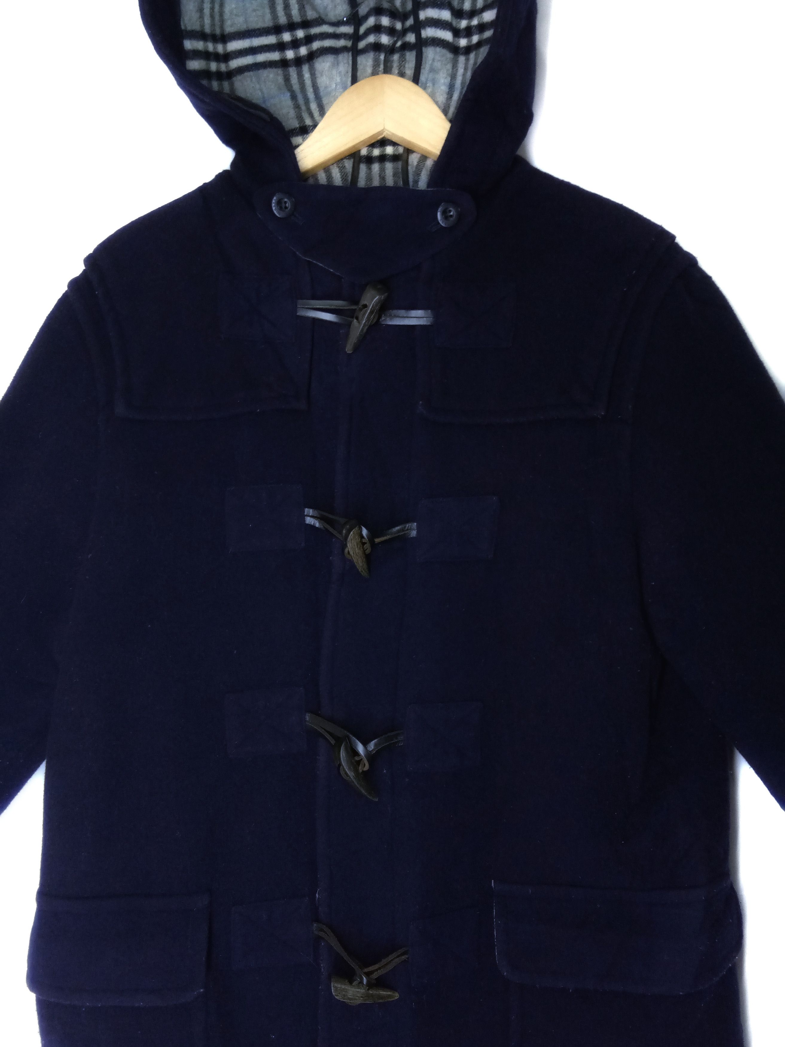 Burberry Burberry Wool Coat With Hoodie.Blue black Size US S / EU 44-46 / 1 - 4 Thumbnail