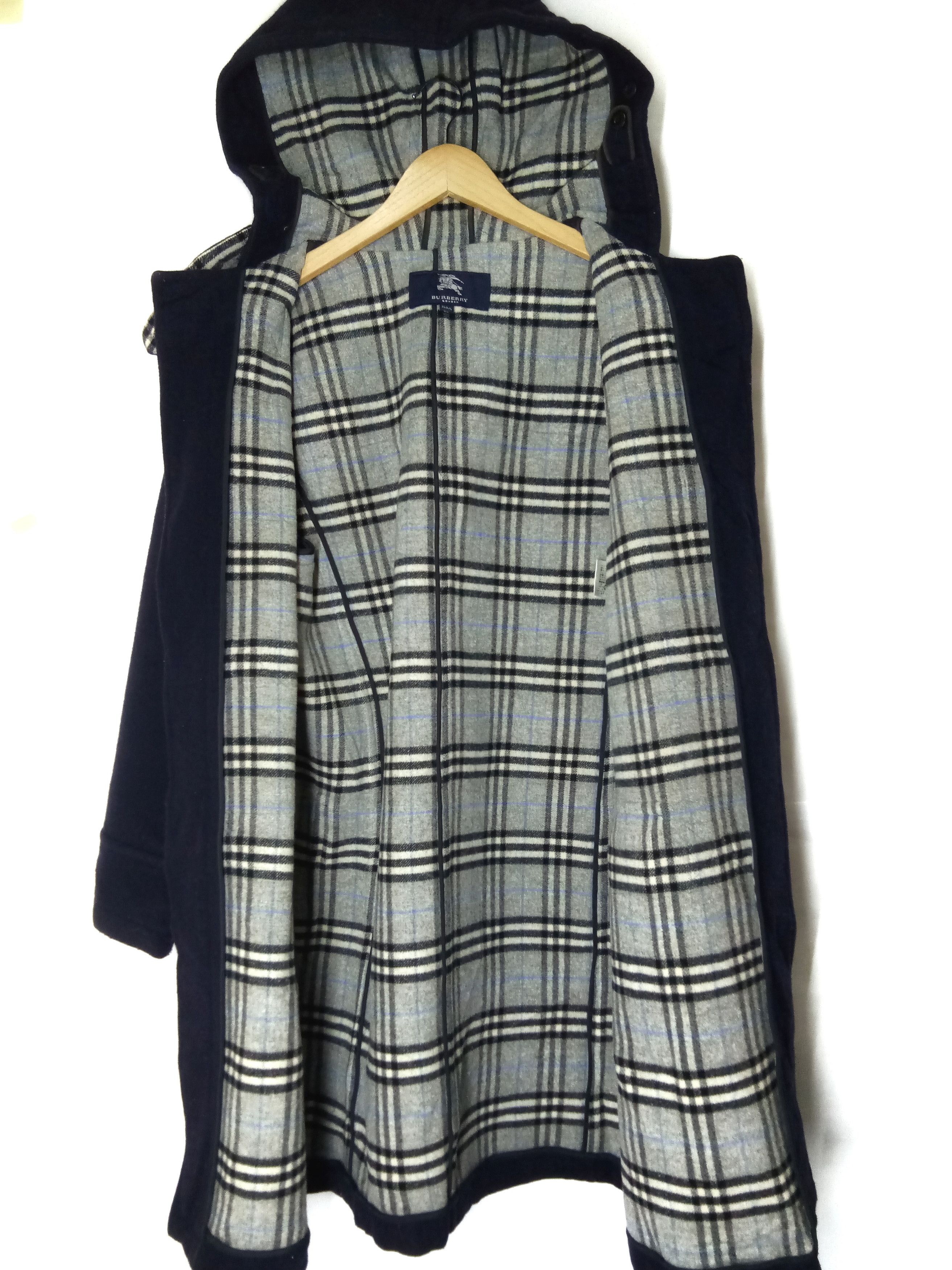 Burberry Burberry Wool Coat With Hoodie.Blue black Size US S / EU 44-46 / 1 - 5 Thumbnail