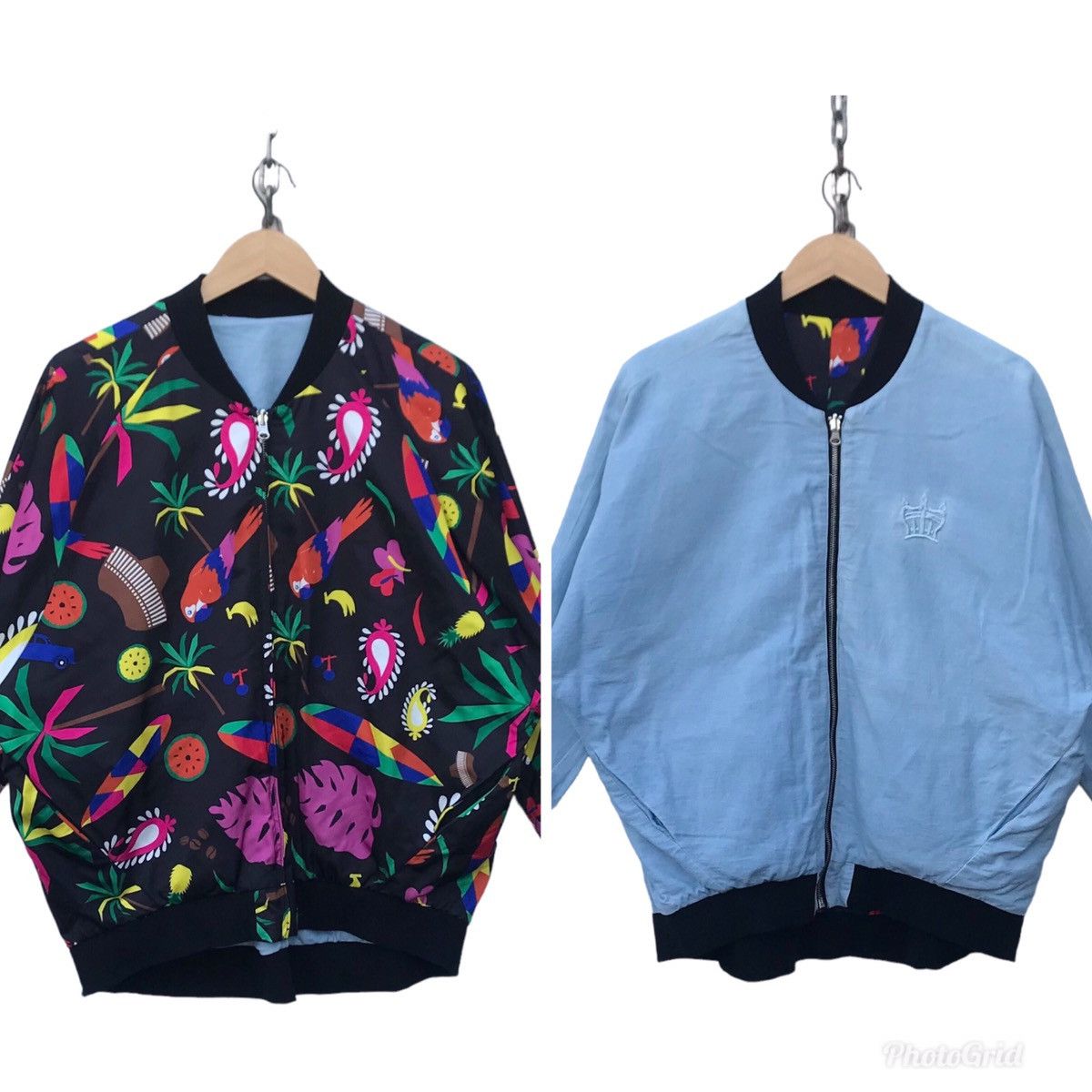 Japanese Brand Rodeo Crown Women Riversible Overprinted Multicolor Jacket Size L / US 10 / IT 46 - 2 Thumbnail