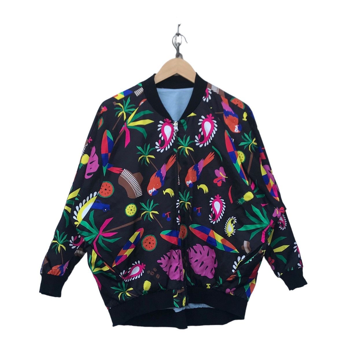 Japanese Brand Rodeo Crown Women Riversible Overprinted Multicolor Jacket Size L / US 10 / IT 46 - 1 Thumbnail