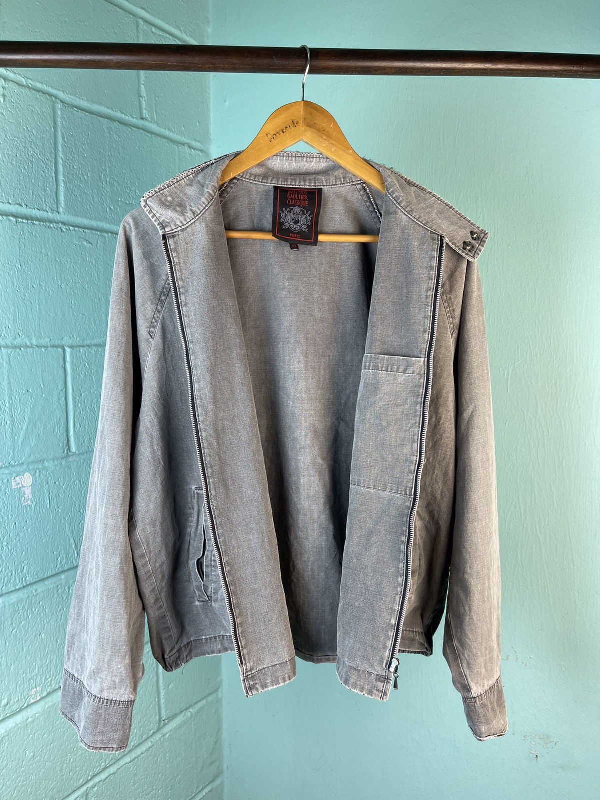 Pre-owned Jean Paul Gaultier 90's  Cropped Faded Grey Jacket