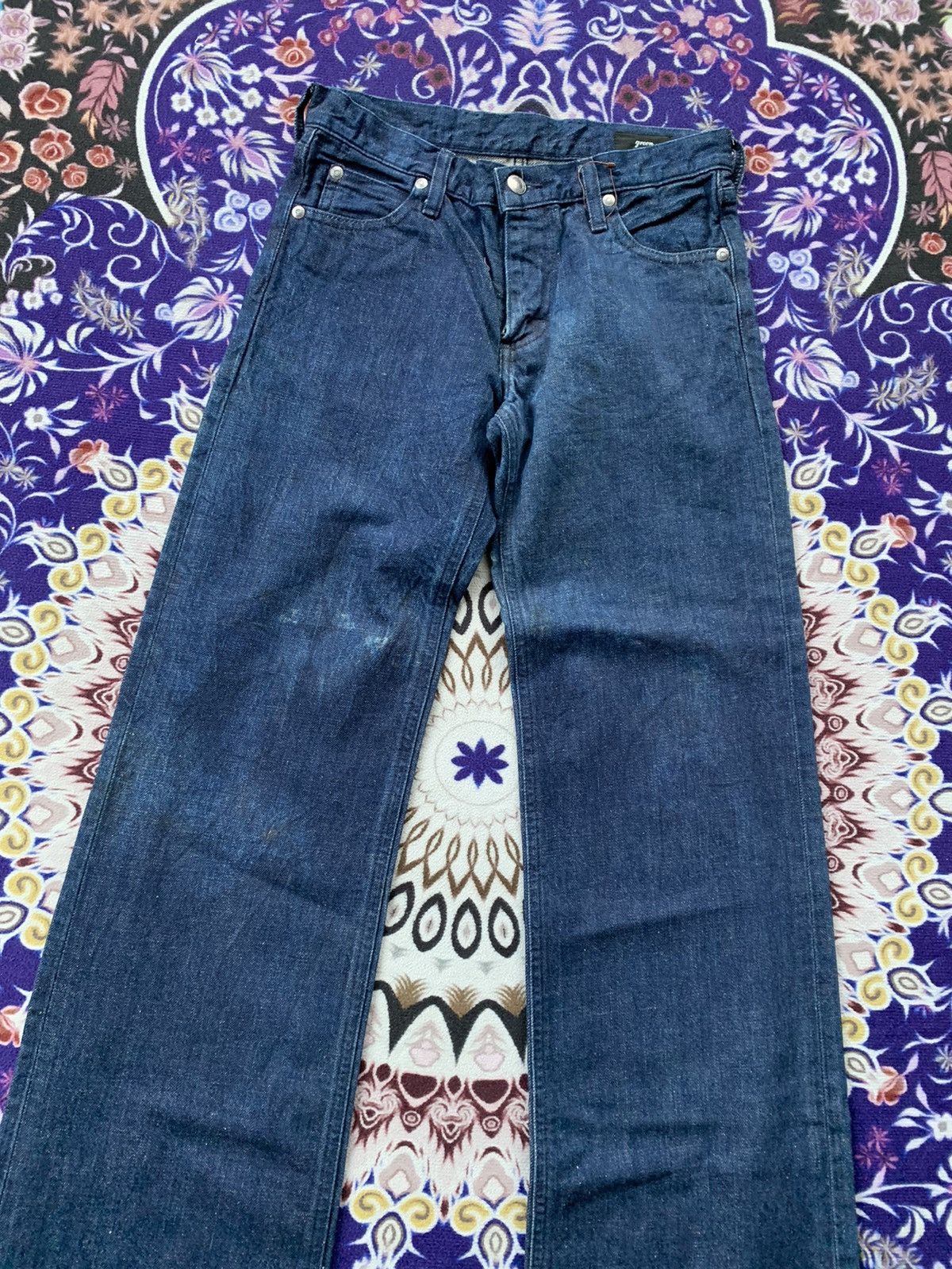 Japanese Brand Japanese Green Flare Denim Size US 27 - 2 Thumbnail