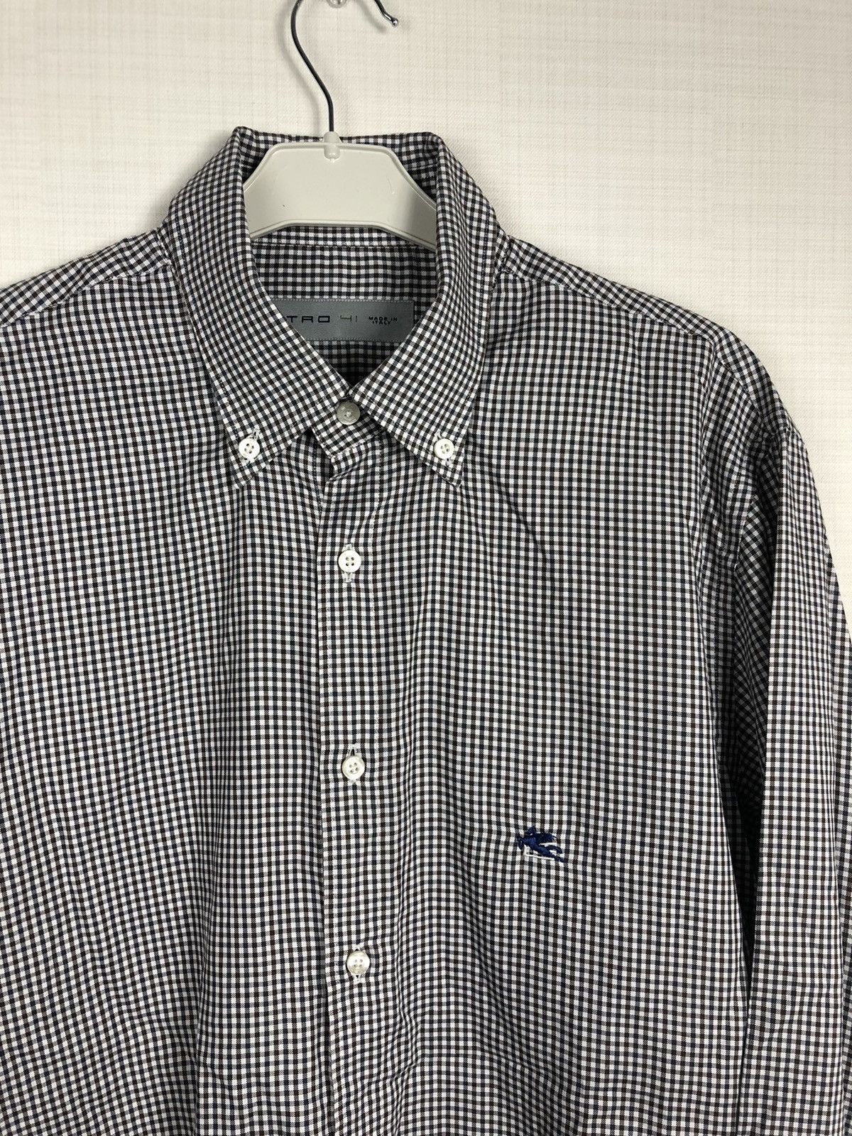 Etro Etro 41 Homme check logo button up classic long sleeve Size US L / EU 52-54 / 3 - 4 Thumbnail