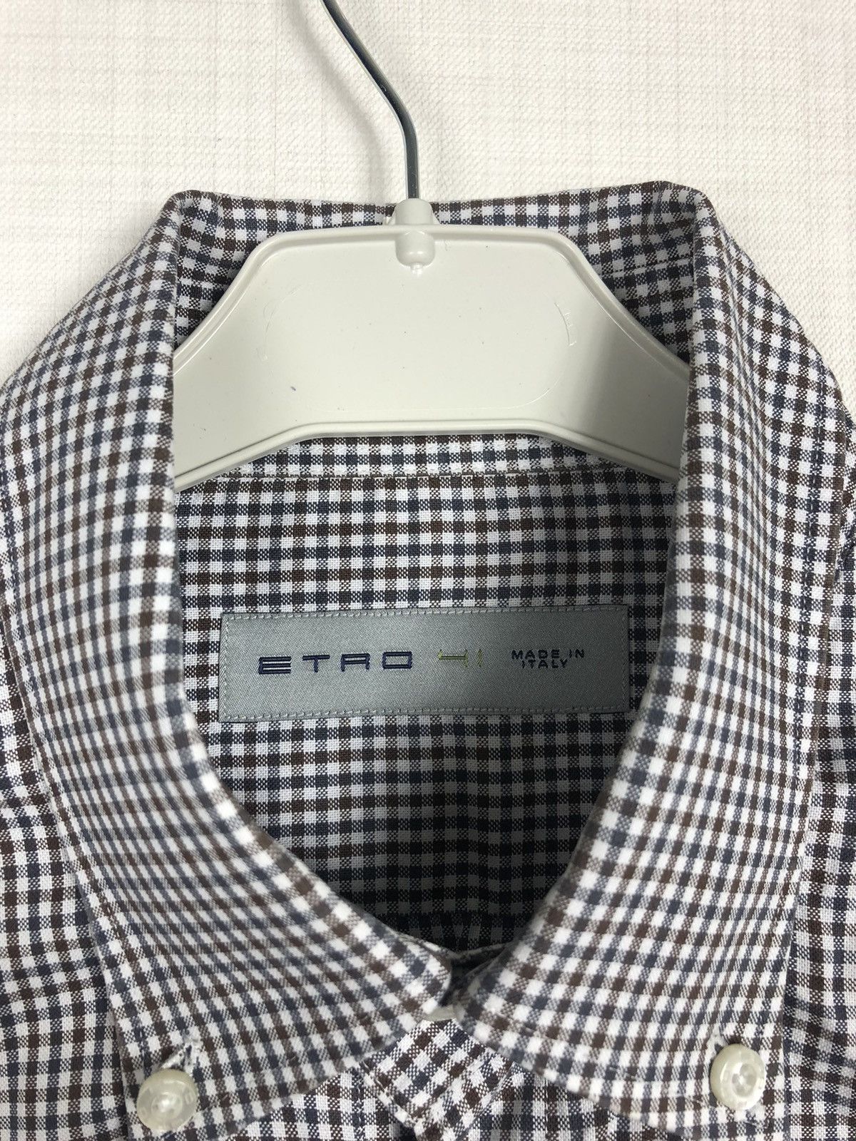 Etro Etro 41 Homme check logo button up classic long sleeve Size US L / EU 52-54 / 3 - 6 Thumbnail