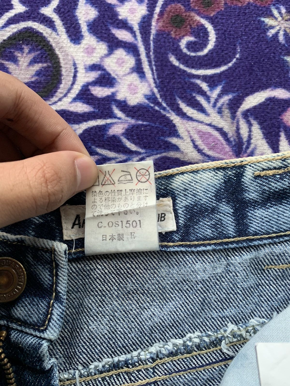 Japanese Brand Rare African Beat Club Acid Wash Denim Size US 27 - 7 Thumbnail